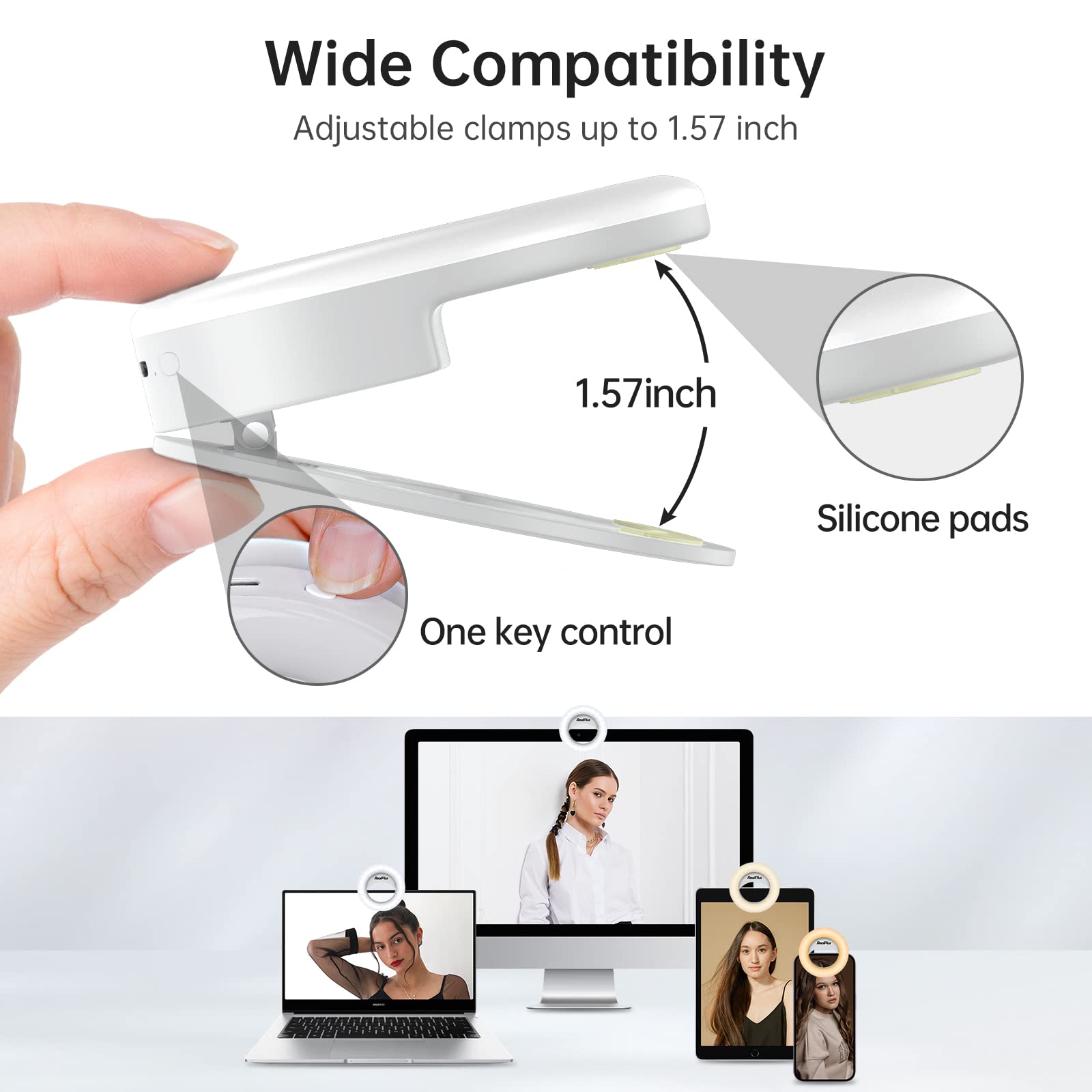 RealPlus ring light selfie telefono clip 40 LED luce anulare