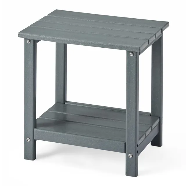 Amazon Basics Tavolino da Esterno Grigio 42x32x42 cm Acciaio