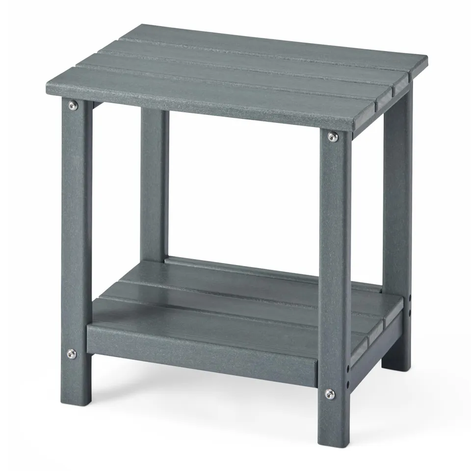 Amazon Basics Tavolino da Esterno Grigio 42x32x42 cm Acciaio