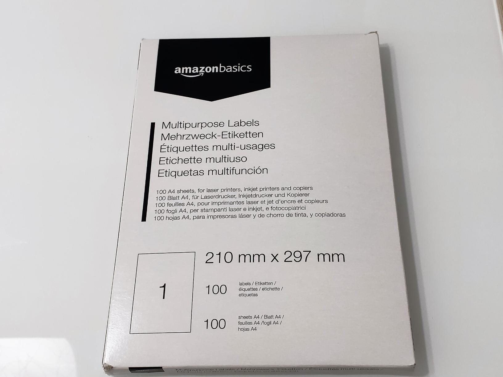 Amazon Basics Etichette Adesive 70x36mm 2400pz Bianche
