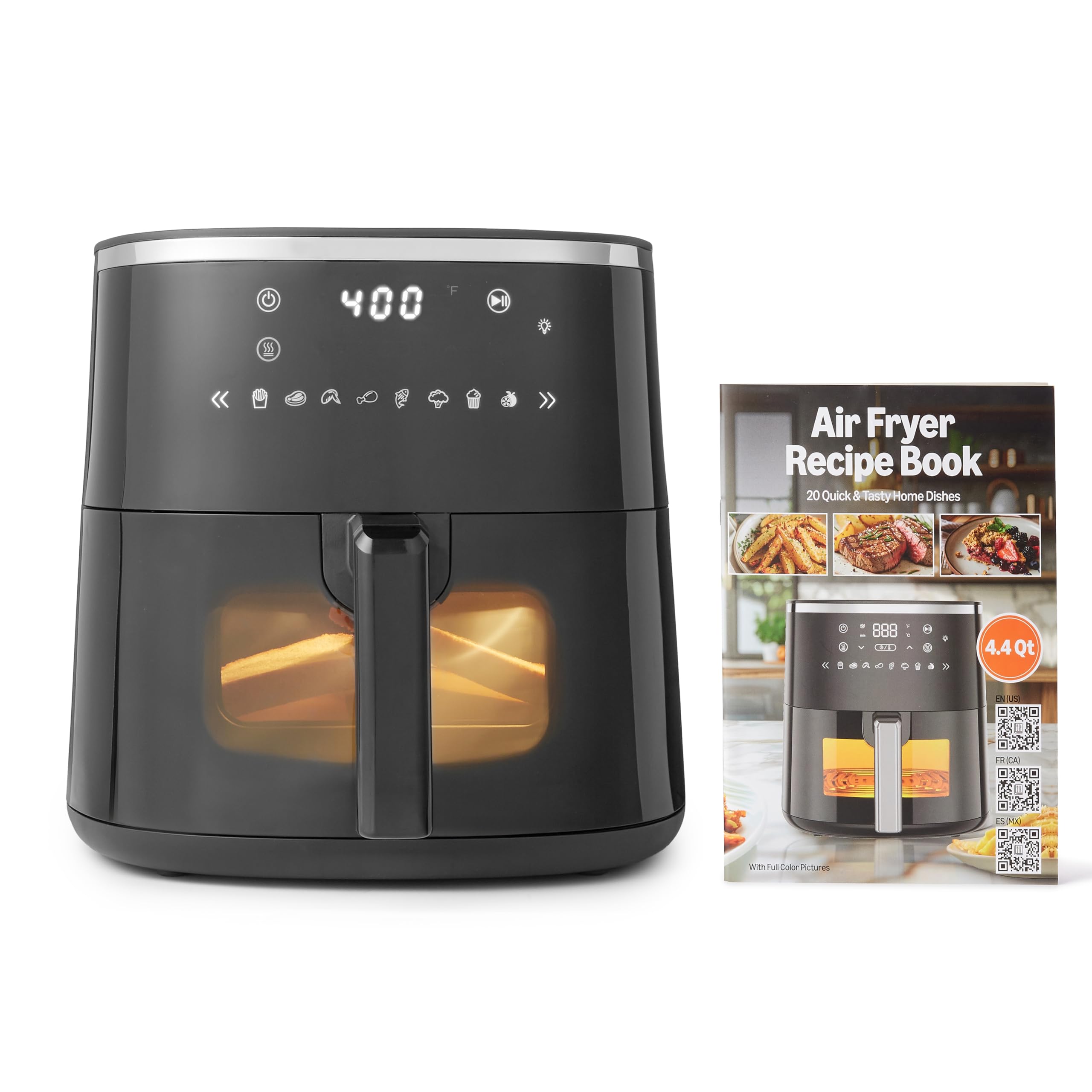 Amazon Basics Friggitrice ad Aria 6 L Digitale con Finestra Antiaderente