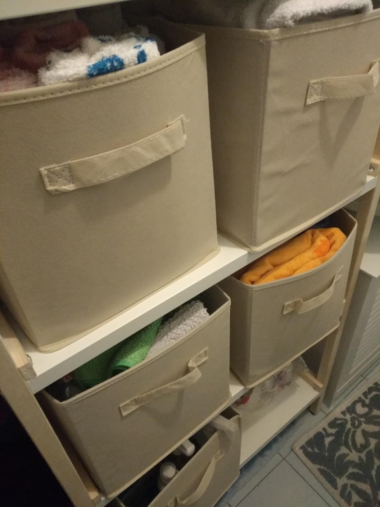 Amazon Basics Cubo Organizer Pieghevole Tessuto Grigio 27 cm 6 Pezzi