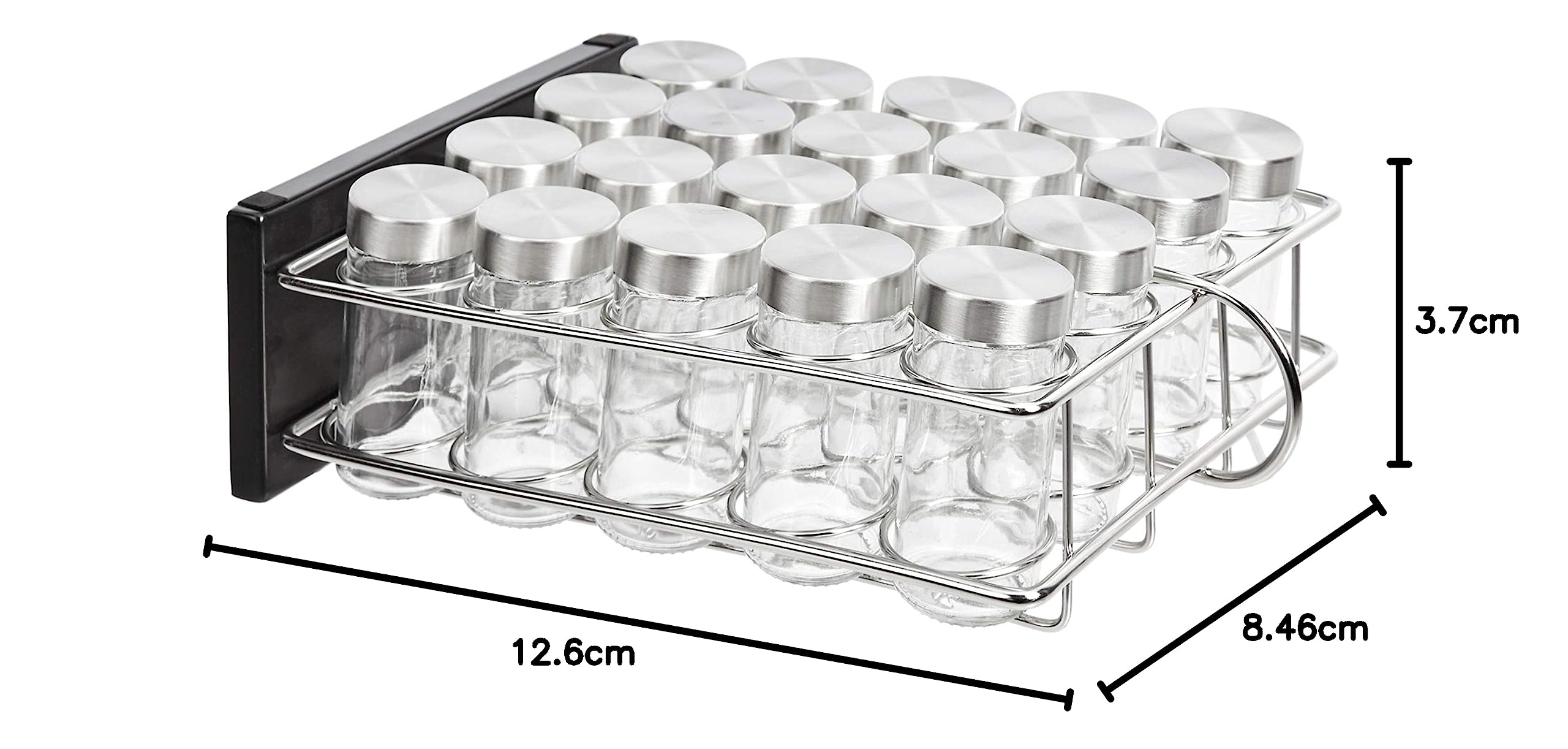AmazonBasics Portaspezie Verticale Acciaio 20 Vasetti Argento