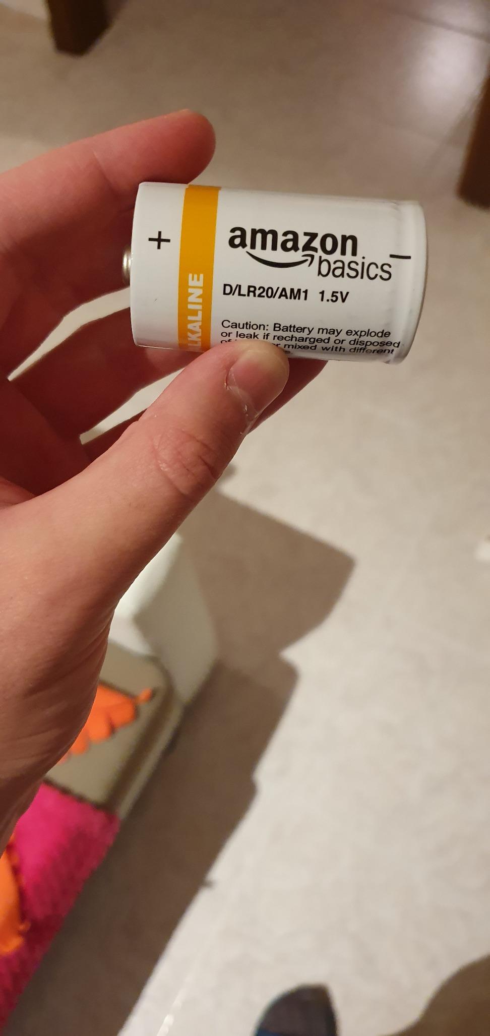Amazon Basics batterie alcaline D 1,5V confezione 12 uso quotidiano