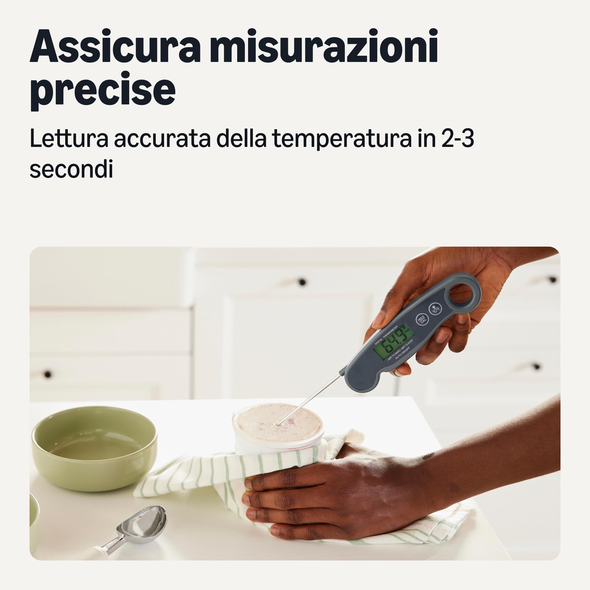 Amazon Basics Termometro Carne Digitale Istantaneo Impermeabile