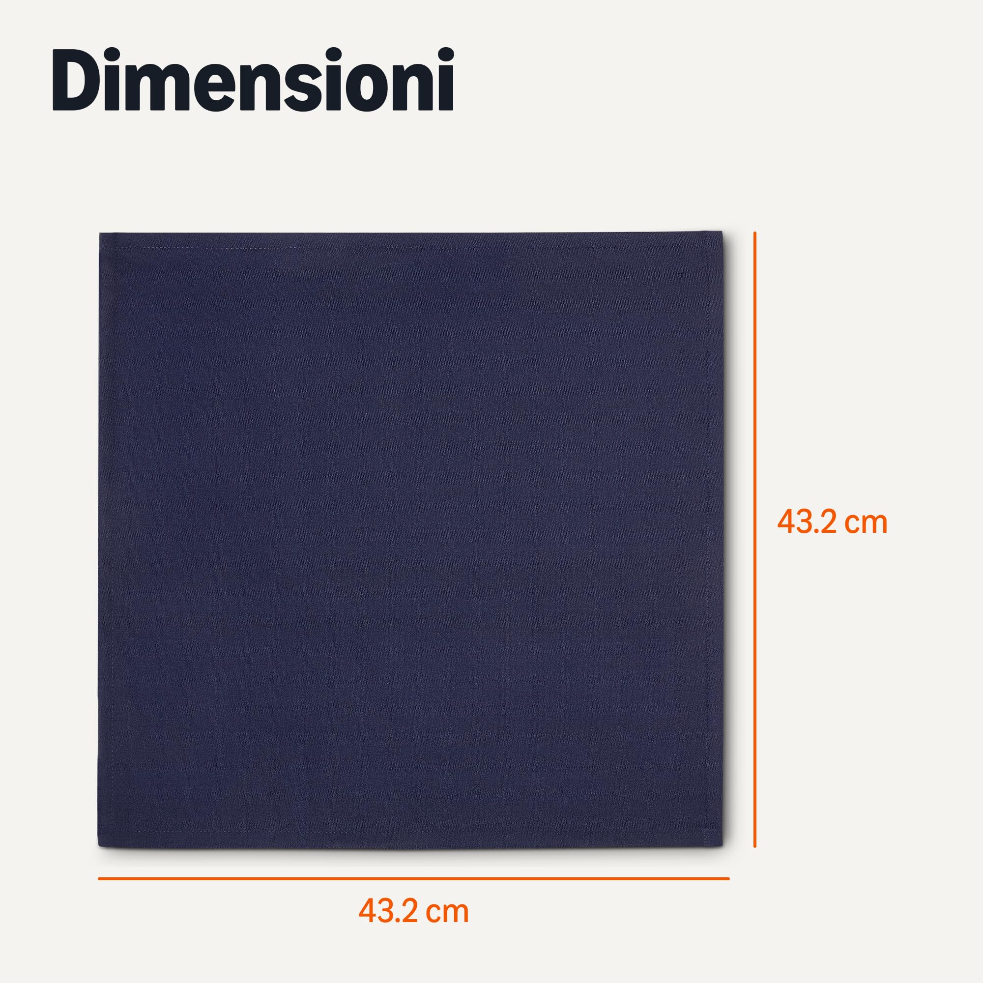 AmazonBasics Tovaglioli Stoffa Antimacchia 43x43 Blu 12 Pezzi