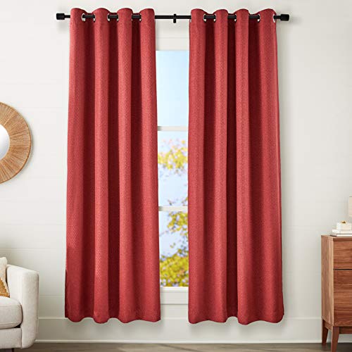 Amazon Basics Basket Weave Tenda Oscurante 132x213 Rosso 2 Pezzi