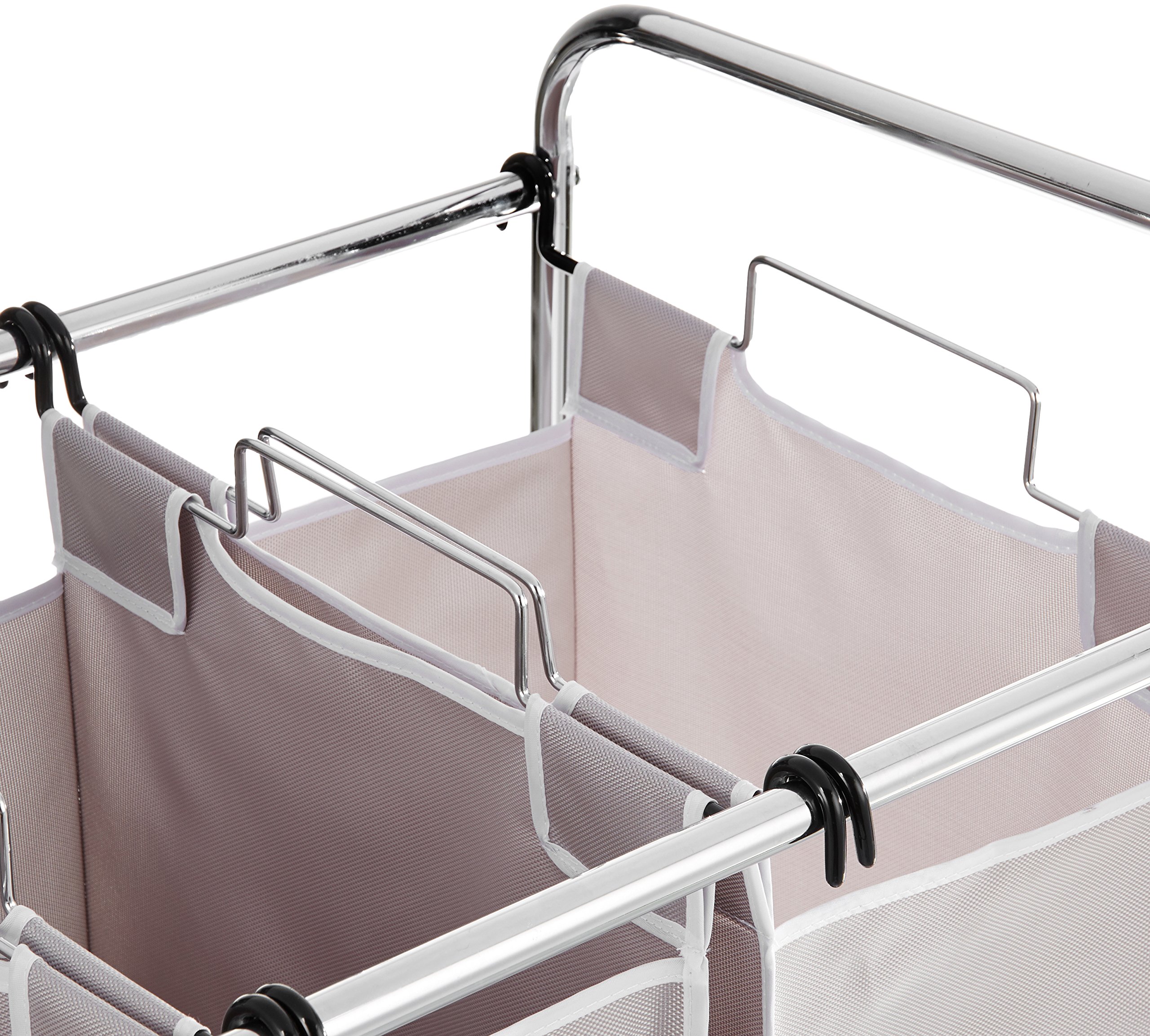 AmazonBasics carrello portabiancheria 3 sacchi 135L grigio