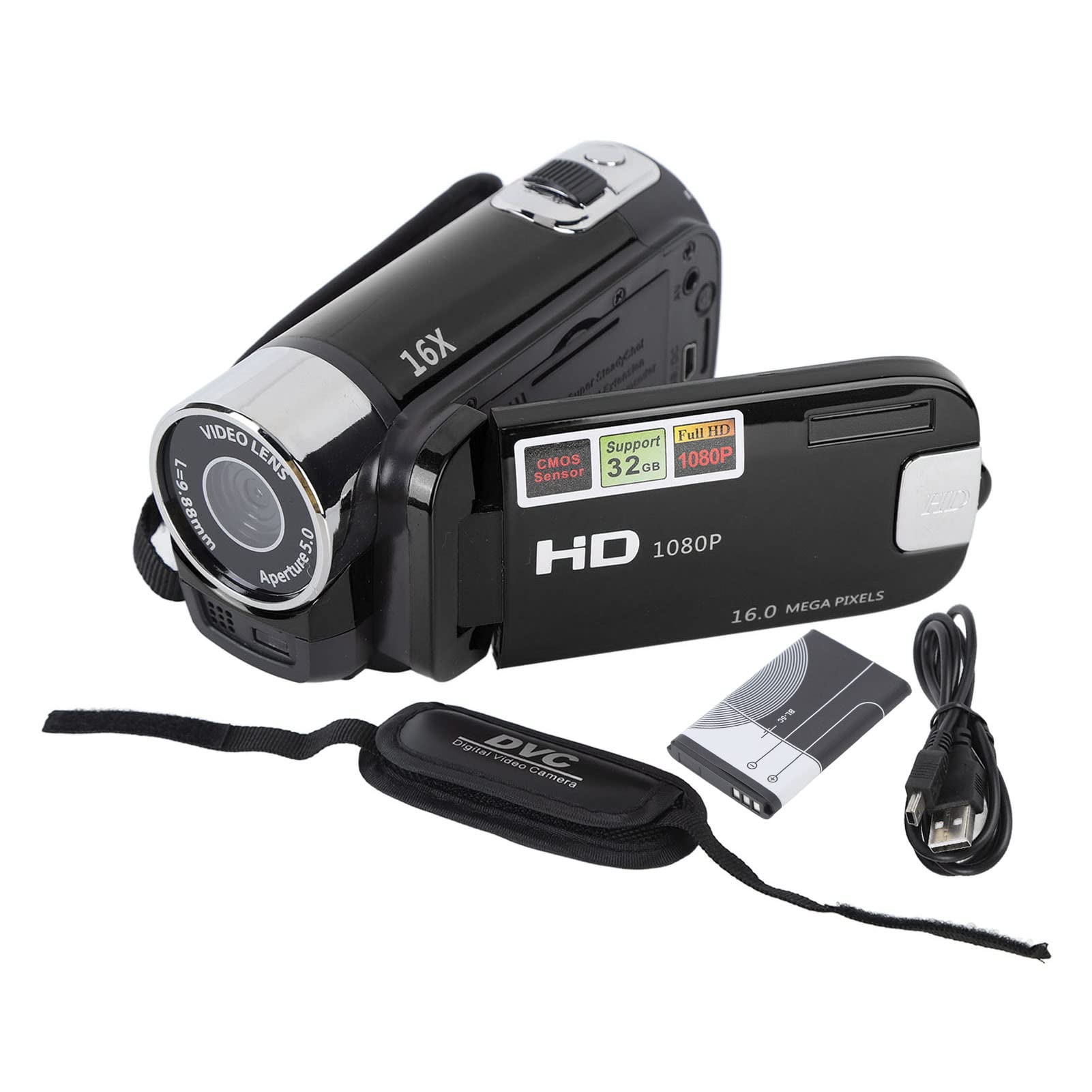 Elprico videocamera DV 4K 48MP nera zoom 16x