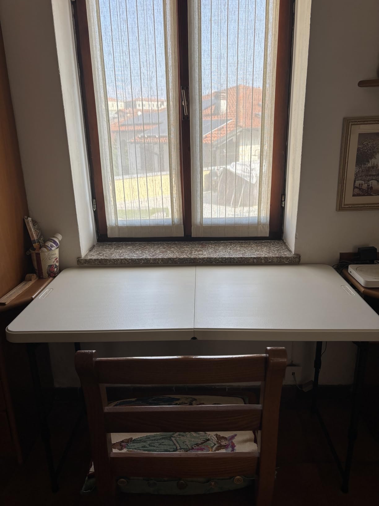 AmazonBasics Tavolo Pieghevole 121 cm Nero Altezza Regolabile