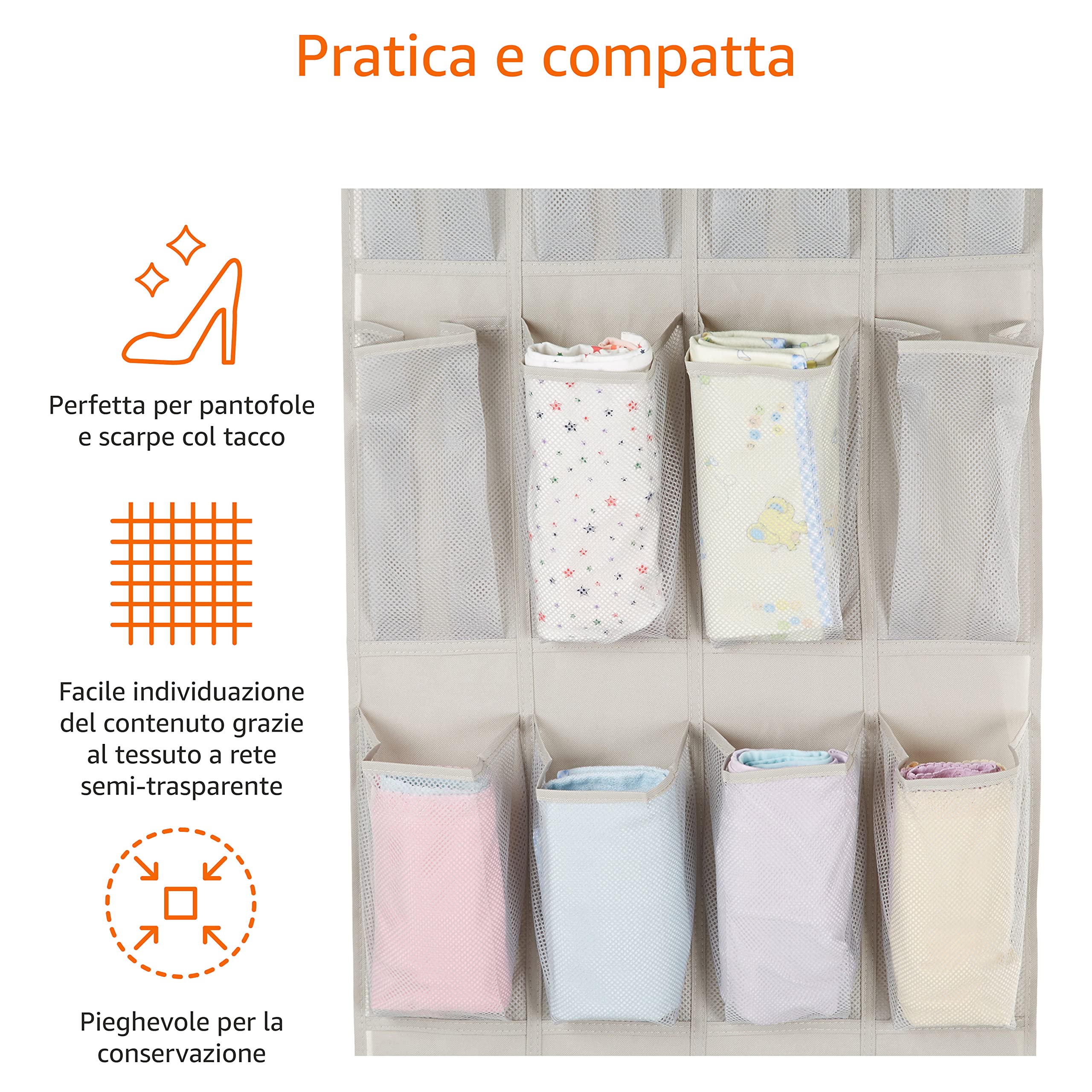 Amazon Basics Scarpiera 24 grigia 48x170 cm