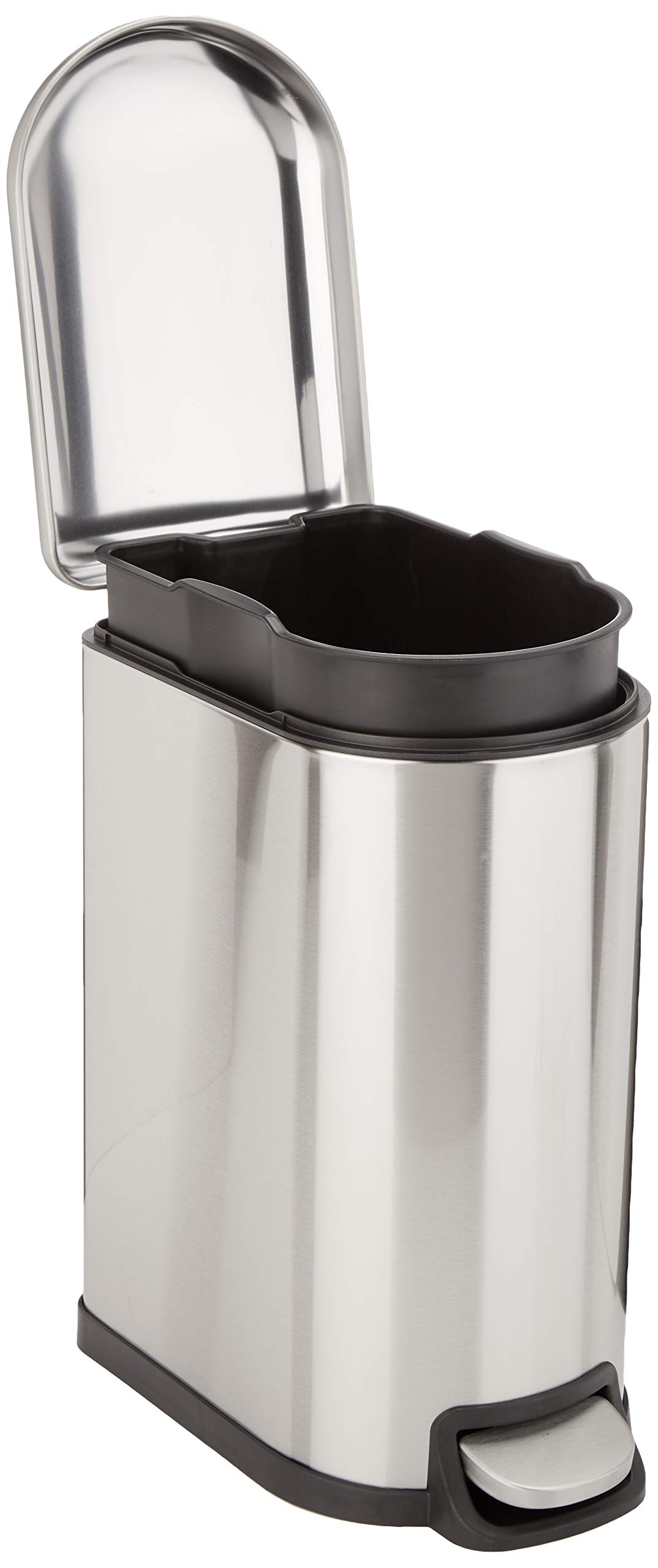 Amazon Basics Pattumiera con Pedale Acciaio Inox 10 L slim