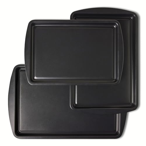 Amazon Basics Set 3 Teglie Forno Antiaderenti Impilabili