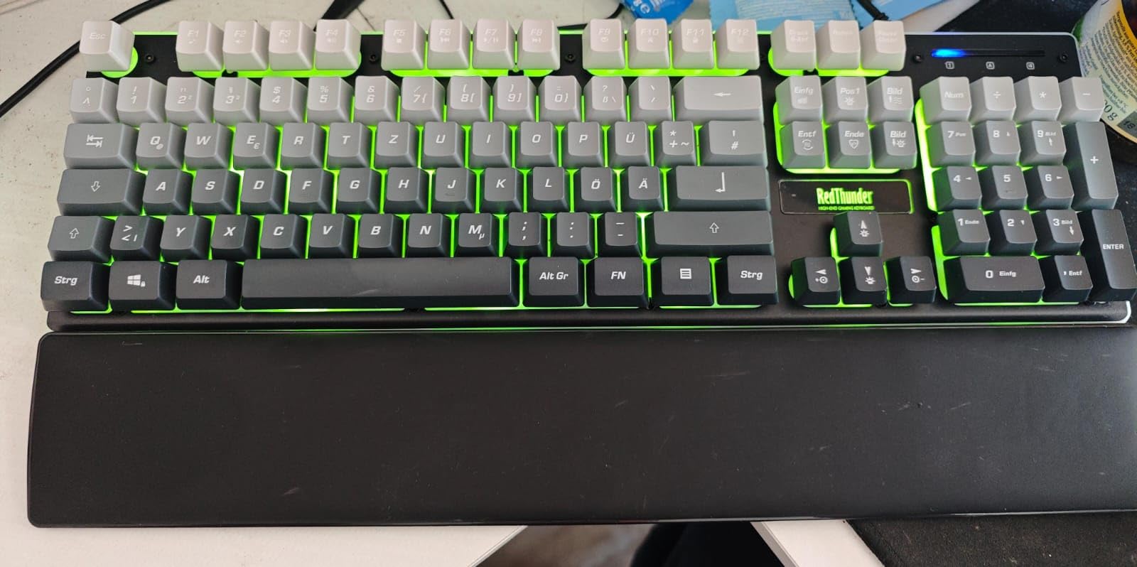 RedThunder K10 kit tastiera e mouse gaming grigio gradiente ergonomico