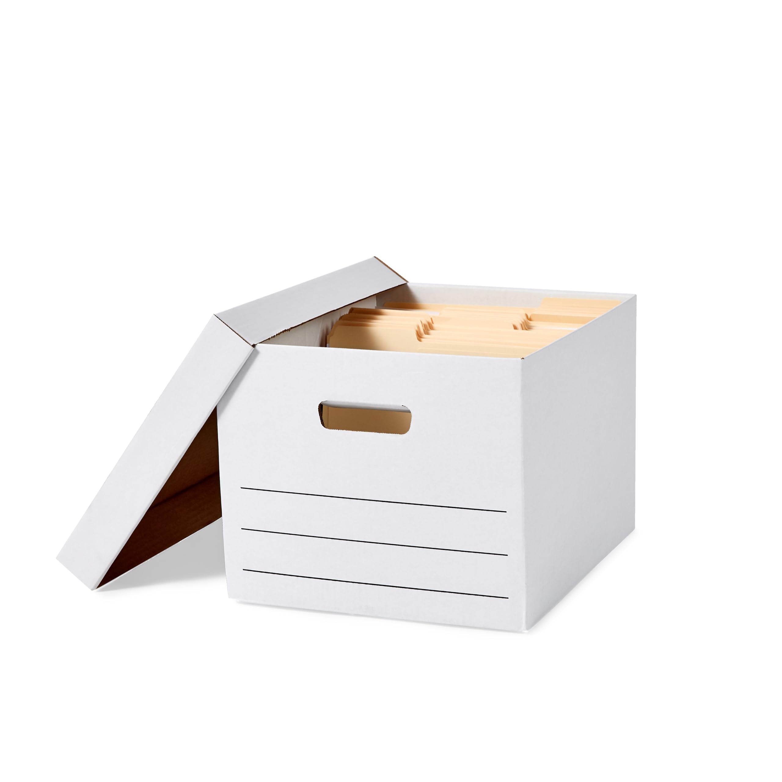 AmazonBasics Scatole archiviazione medie bianche 12 pezzi