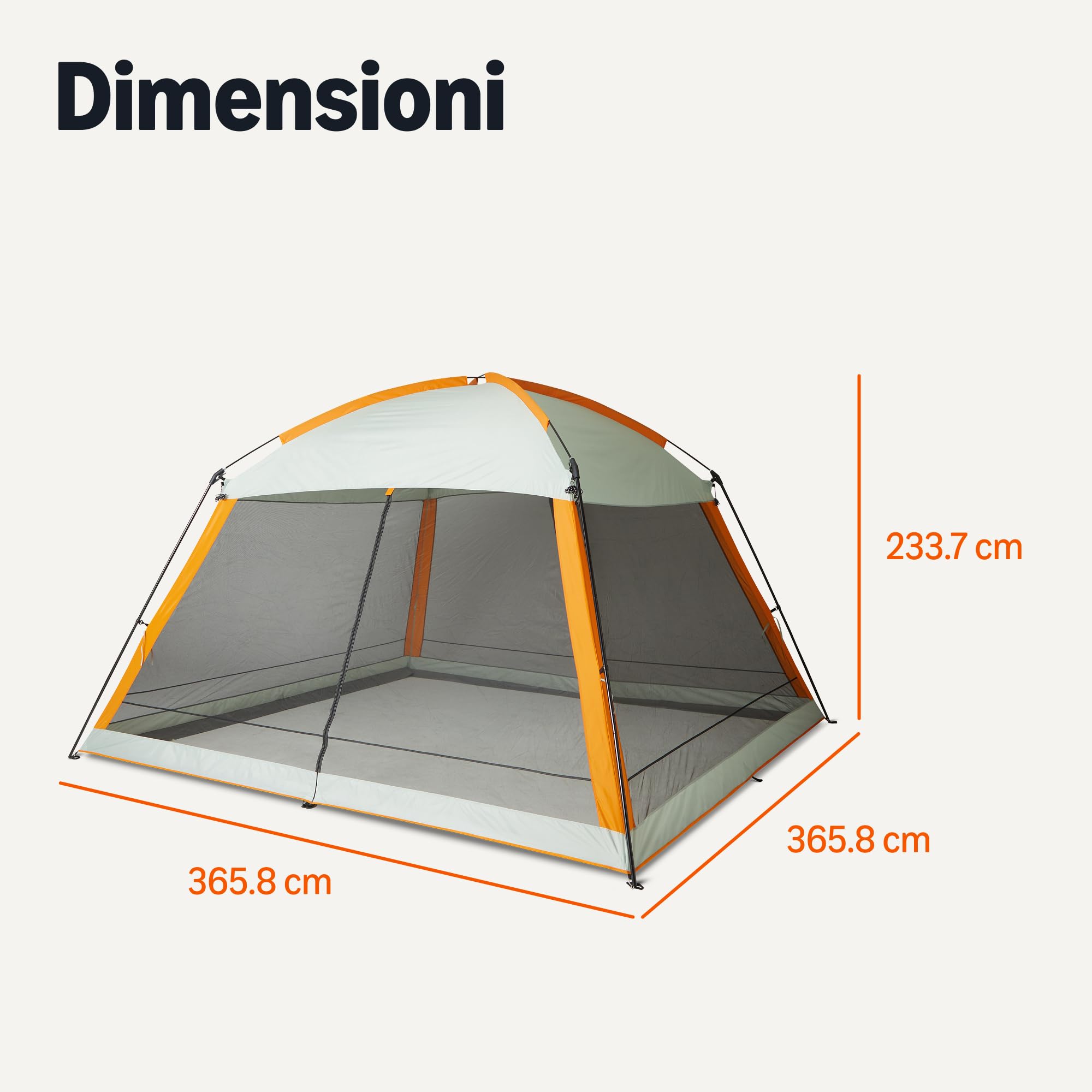 Amazon Basics tenda gazebo con zanzariera 3,7x3,7 m UPF50+