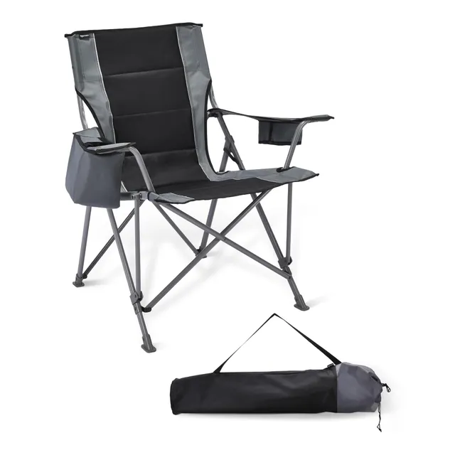AmazonBasics sedia campeggio oversize pieghevole nero grigio