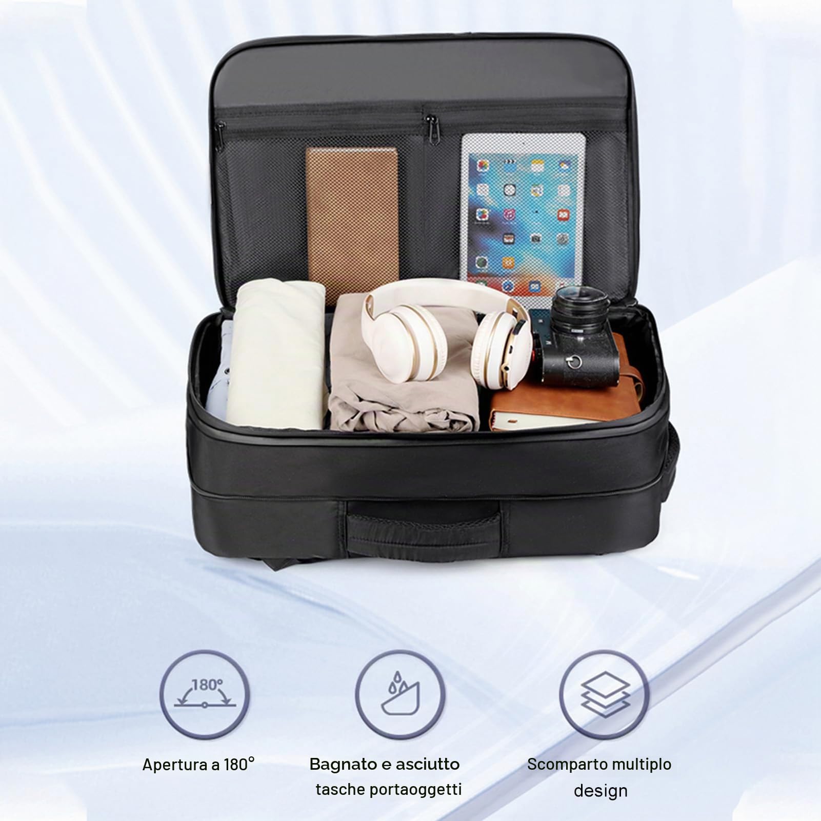 Elprico Zaino Viaggio con Pompa 36-55 L Impermeabile 17,3 Pollici