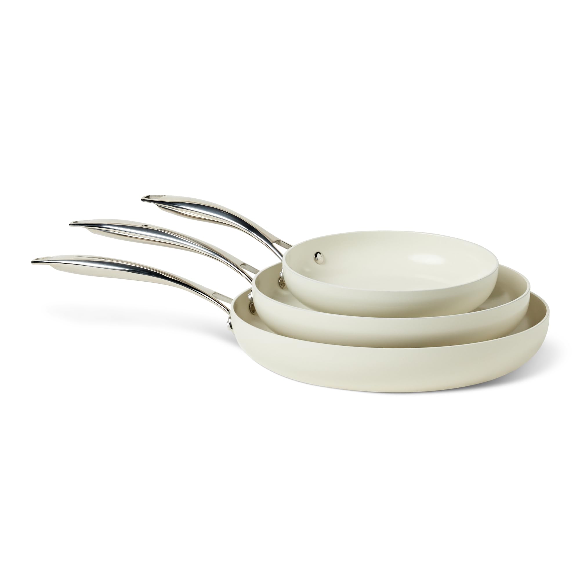 AmazonBasics set pentole ceramica 8 pezzi grigio lino induzione