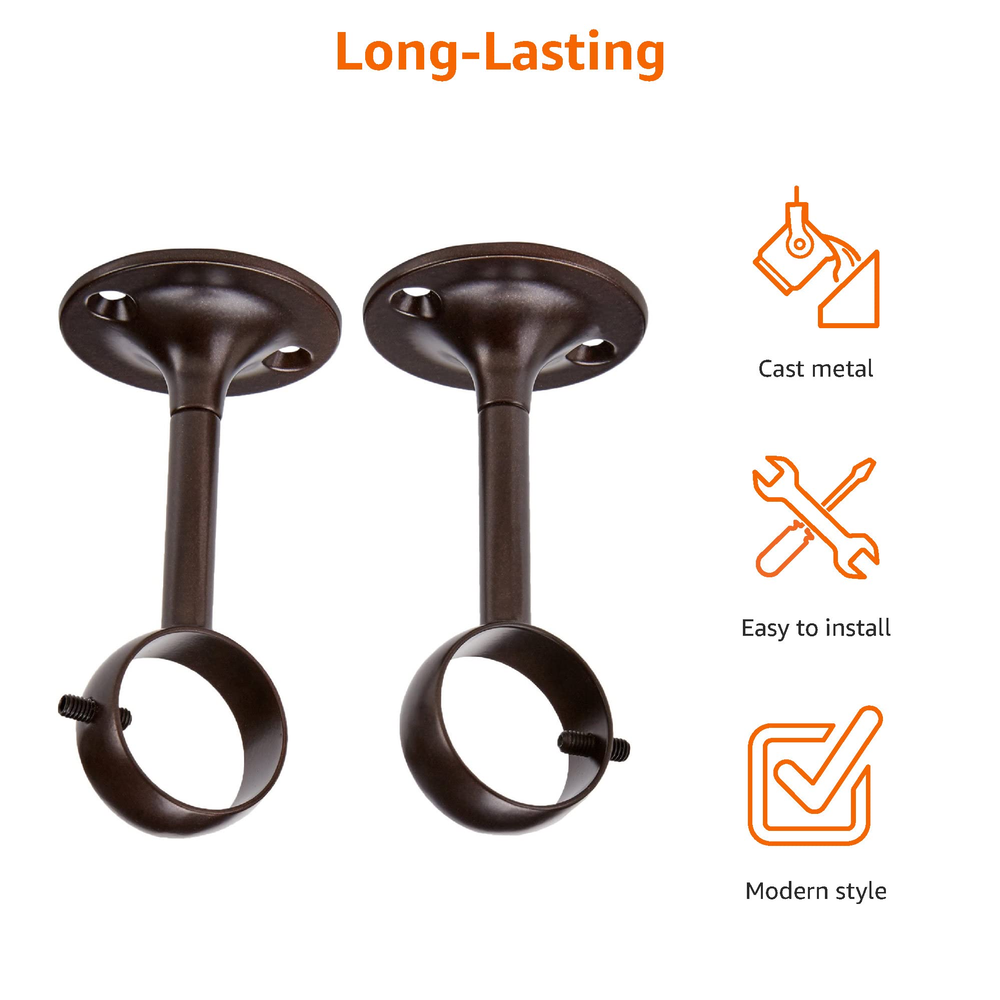 Amazon Basics staffe soffitto tende bronzo 2 pezzi
