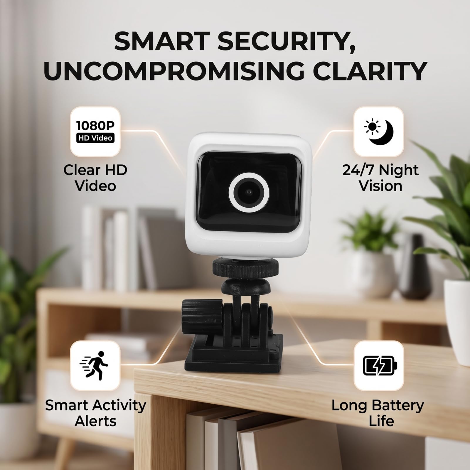 Elprico Telecamera Sicurezza Interni 1080P WiFi Bianca 130°