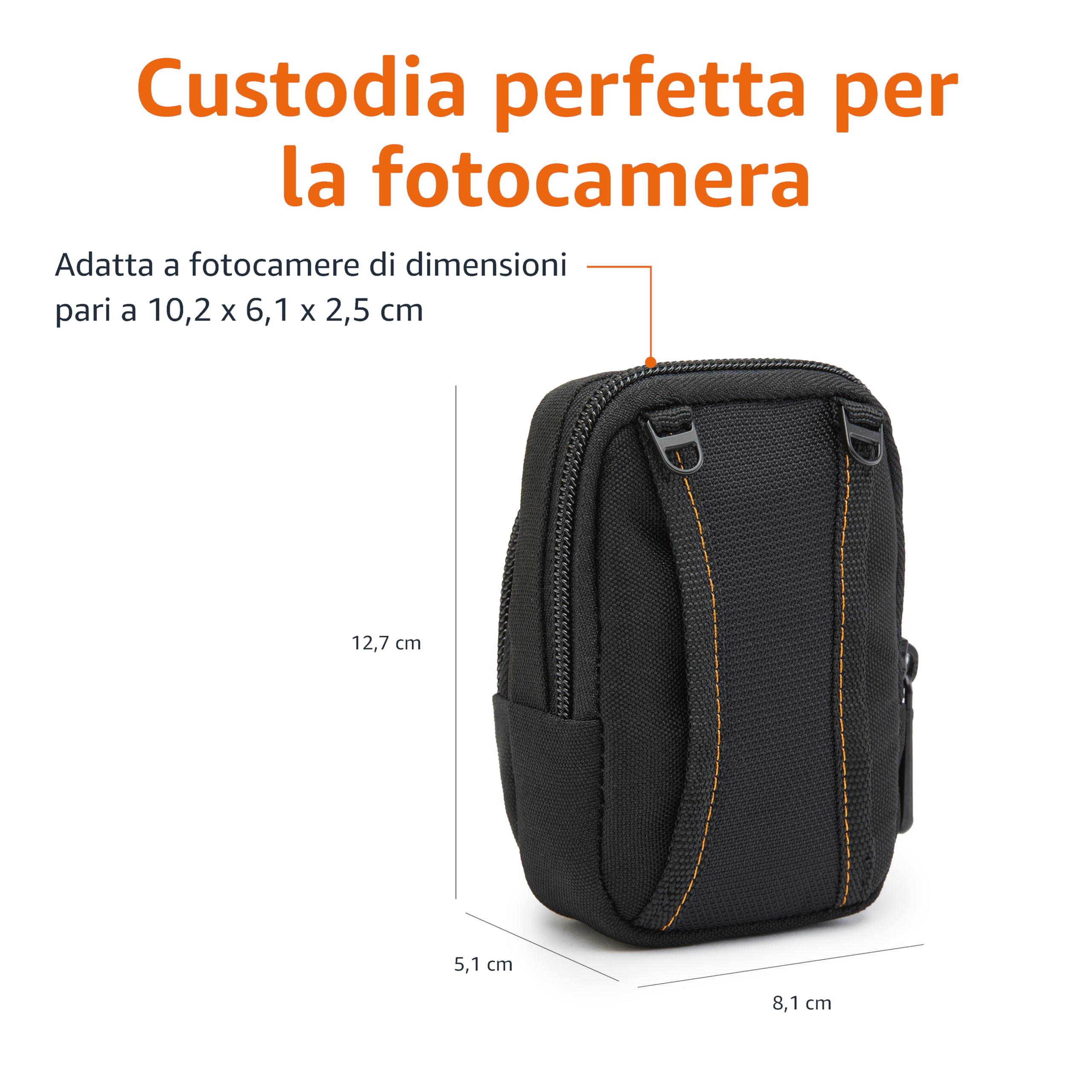 AmazonBasics Custodia Fotocamera Compatta Extra-Piccolo Nero