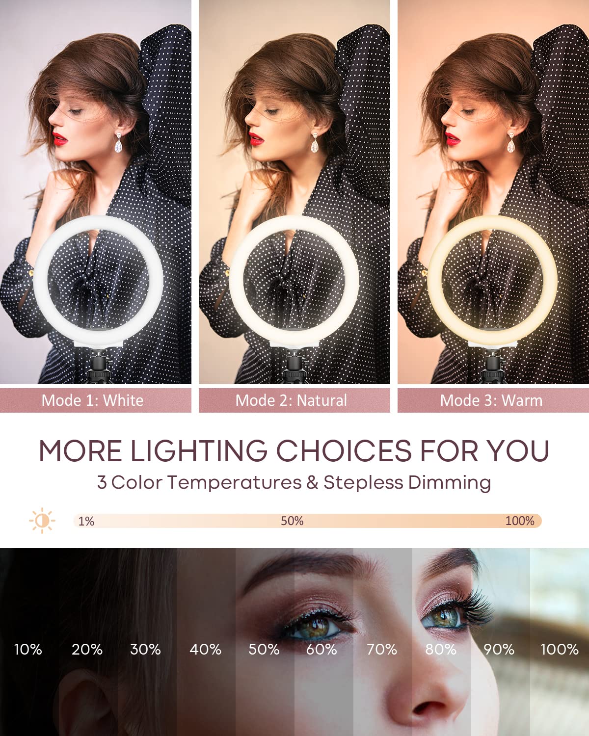 RealPlus Luce ad Anello Ring Light 10 Pollici con Treppiede