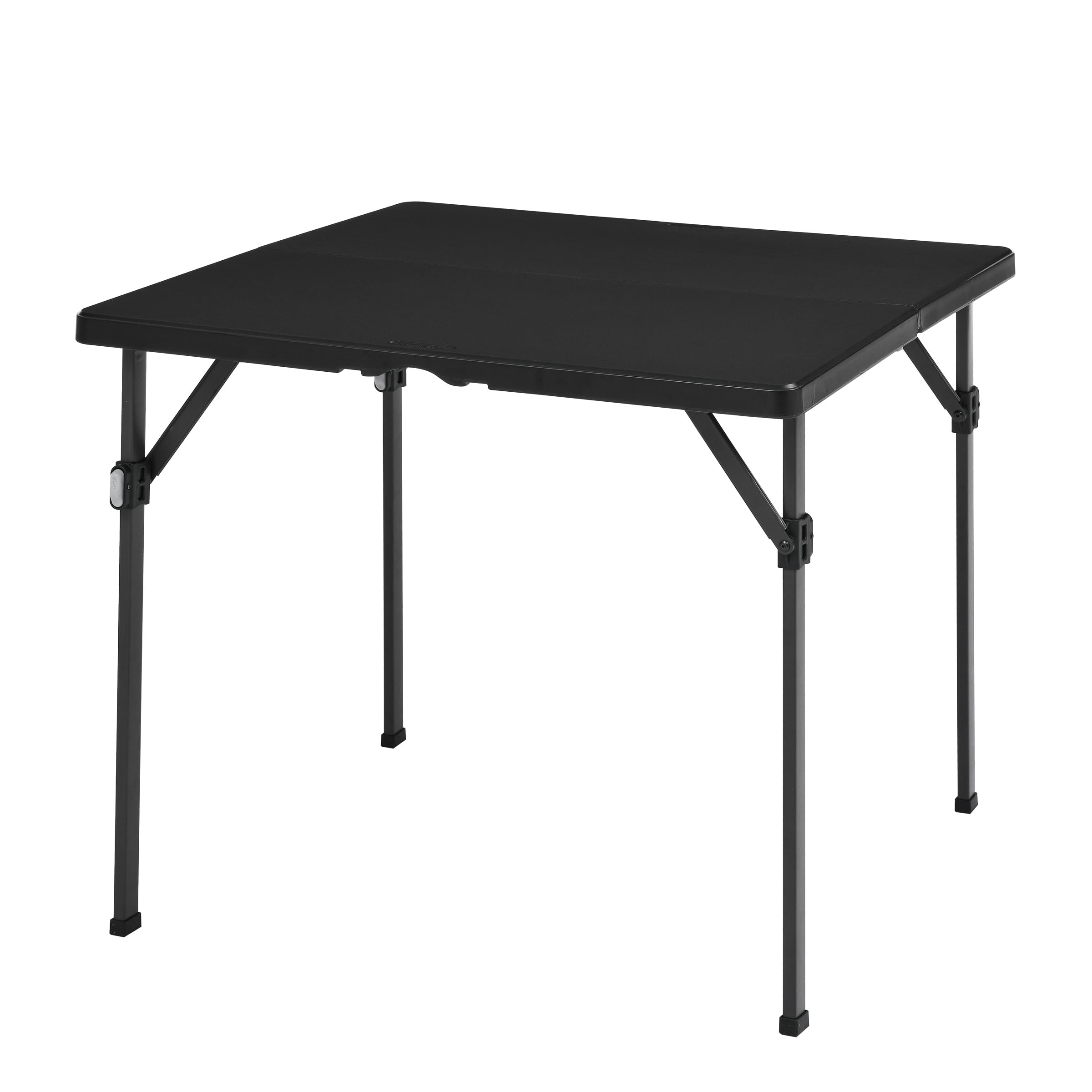 Amazon Basics Tavolo Pieghevole Nero 86x86 con Maniglia