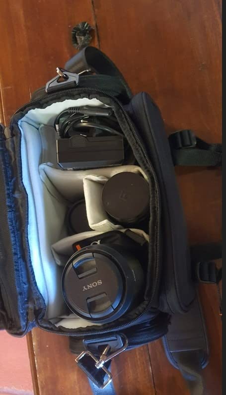 Amazon Basics Borsa Fotocamera SLR Grande Nero Grigio