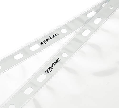 AmazonBasics Buste Forate A4 60 Micron 200 Pezzi Trasparenti