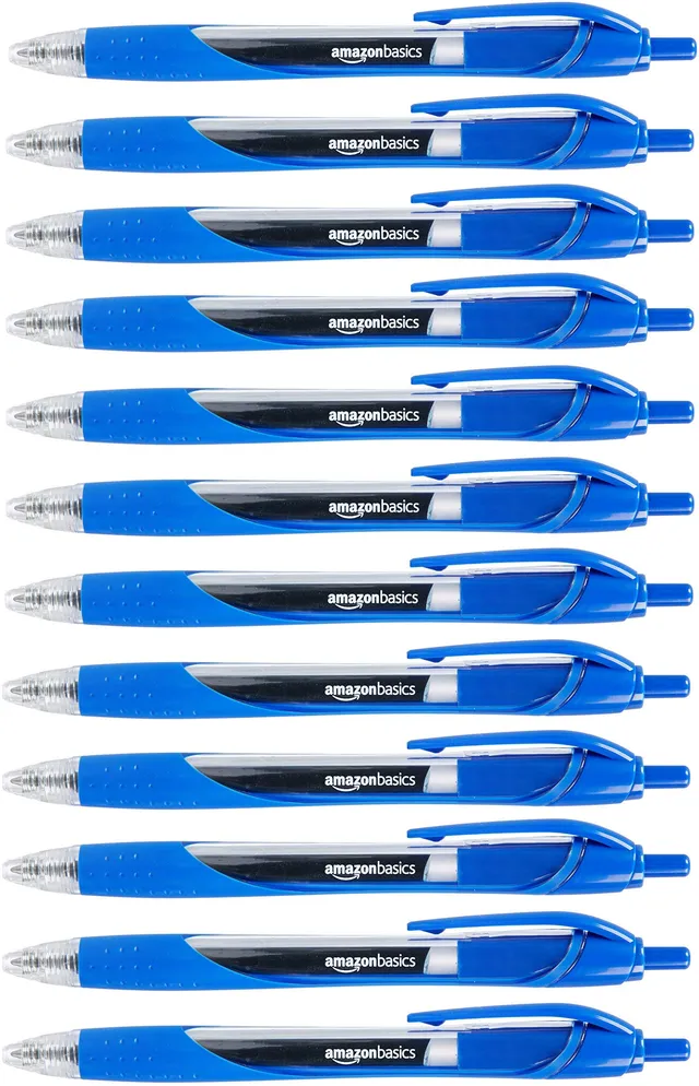 AmazonBasics Penne Gel Blu 0,7 mm 12 Pezzi Asciugatura Rapida