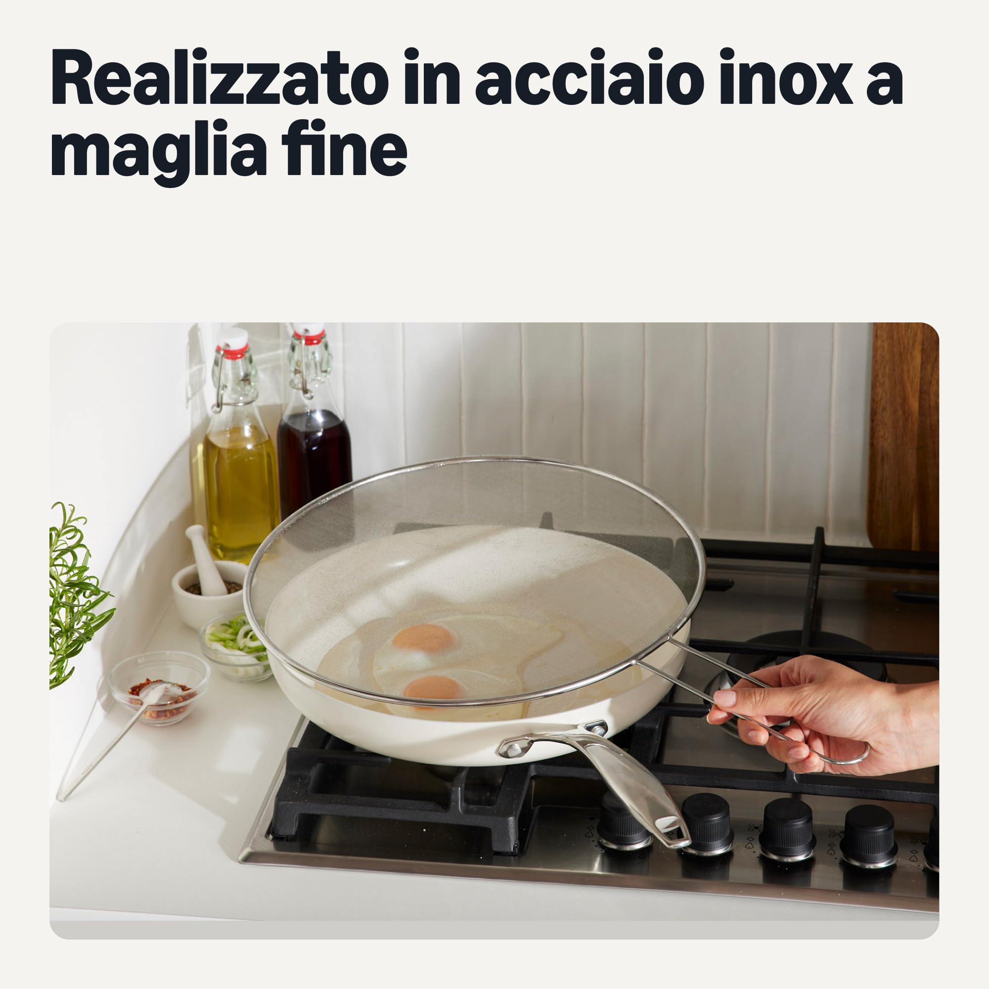 Amazon Basics Paraschizzi Padella Inox 33 cm Antigrasso