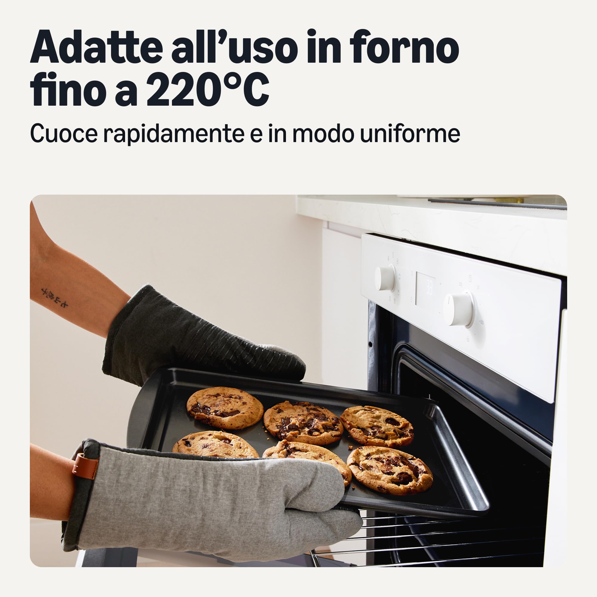 Amazon Basics Set 3 Teglie Forno Antiaderenti Impilabili