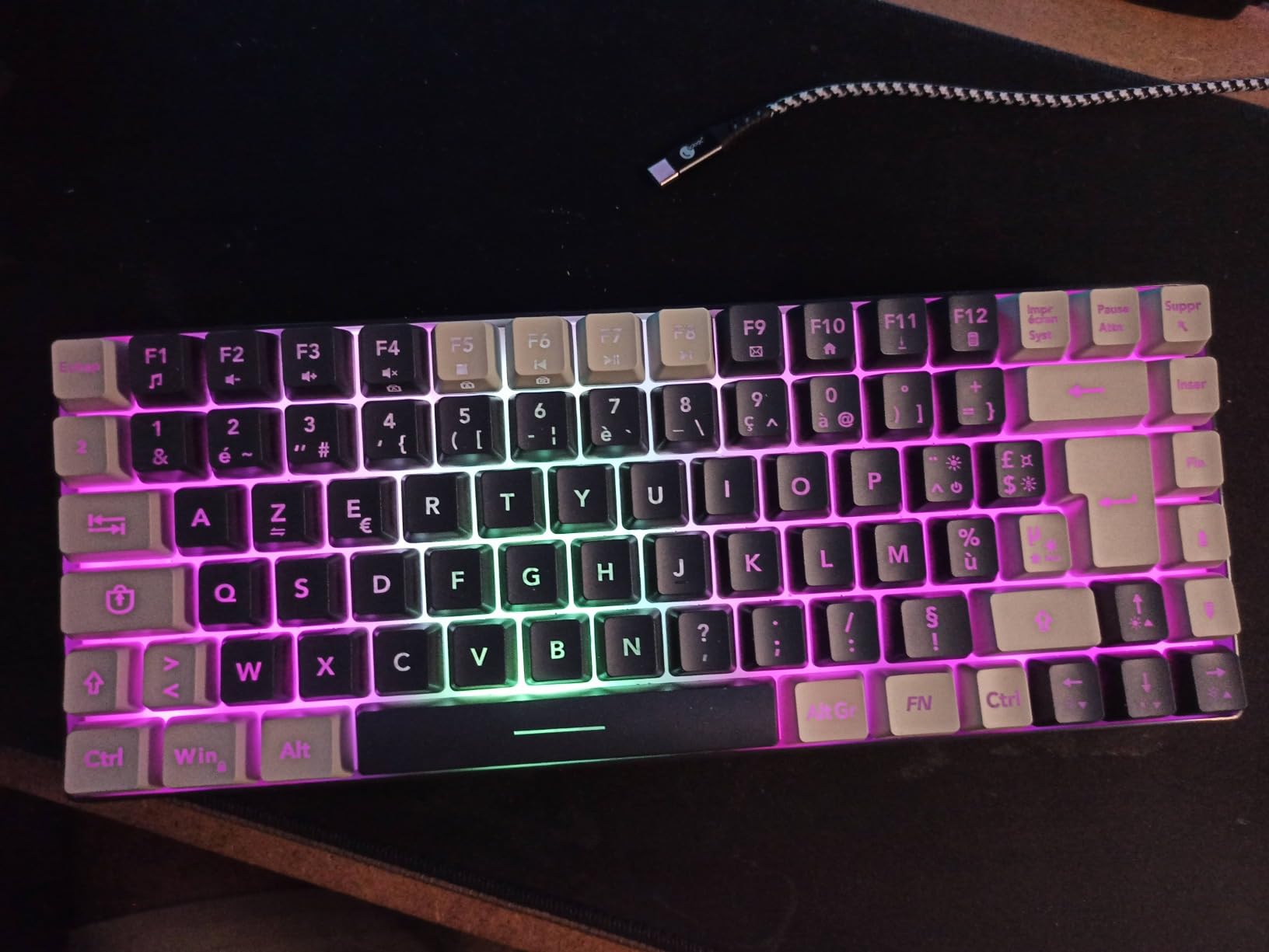 RedThunder K84 Combo Tastiera e Mouse Wireless Nero AZERTY