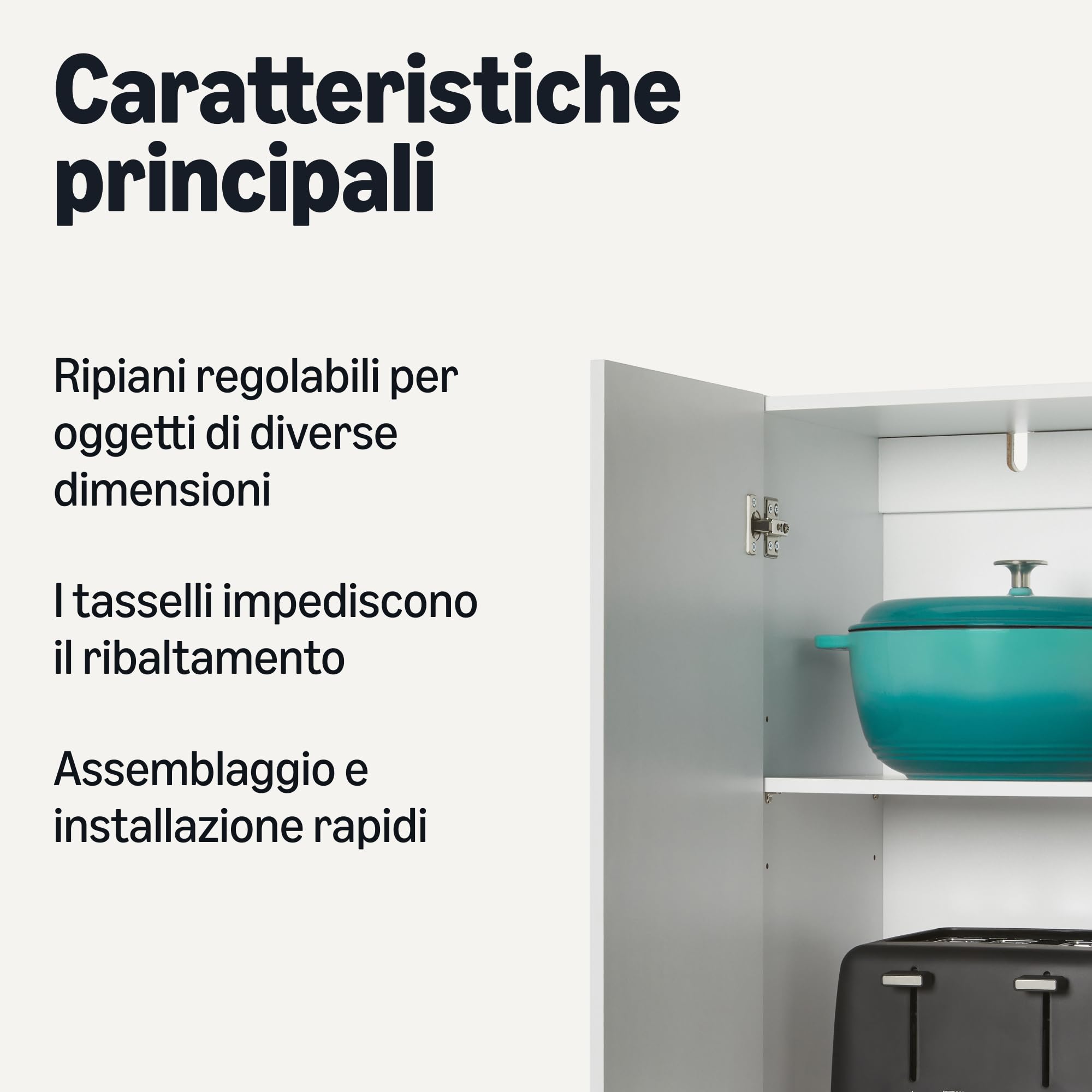Amazon Basics Armadio Dispensa Bianco 2 Ante 60x31,5x152,5 cm