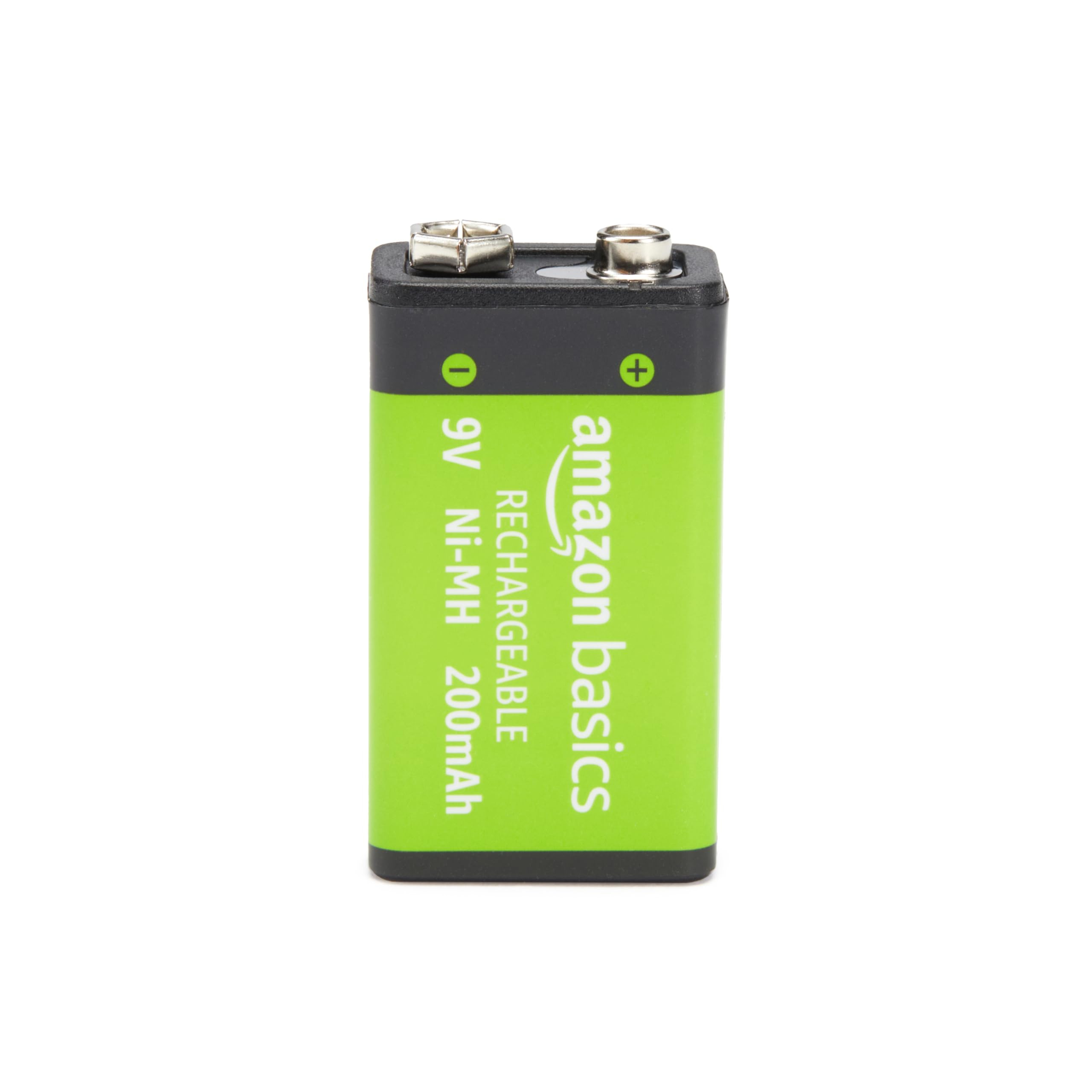 AmazonBasics Batterie 9V Ricaricabili NiMH 200mAh 4 Pezzi