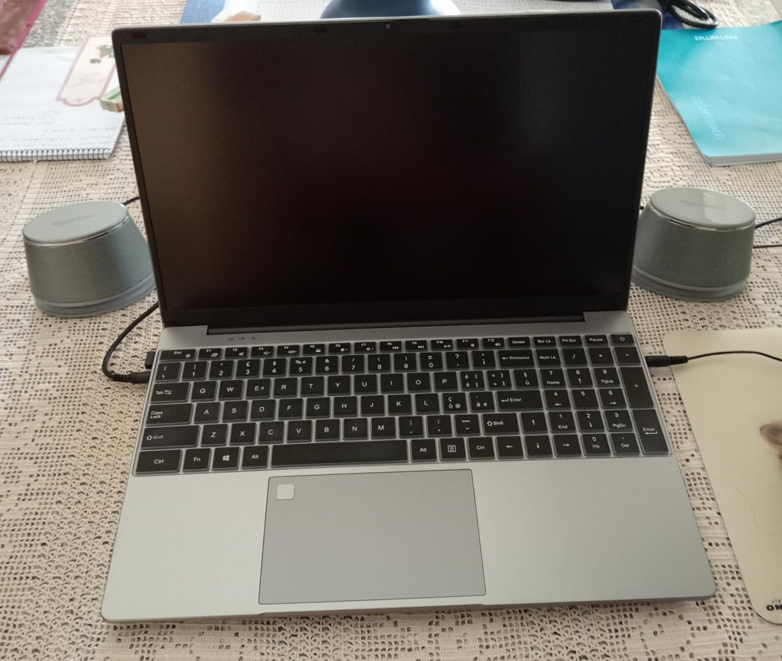 Amazon Basics Altoparlanti PC USB Argento AUX 2.0 Coppia