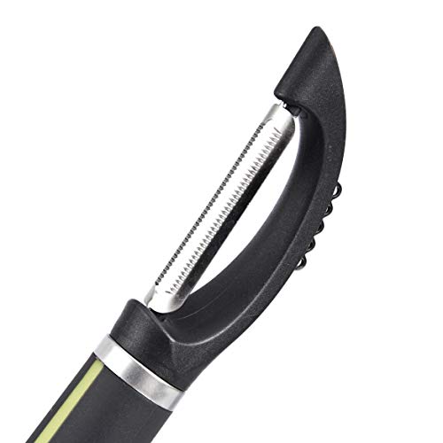 AmazonBasics Set 3 Pelaverdure Acciaio Inox Nero Verde Julienne