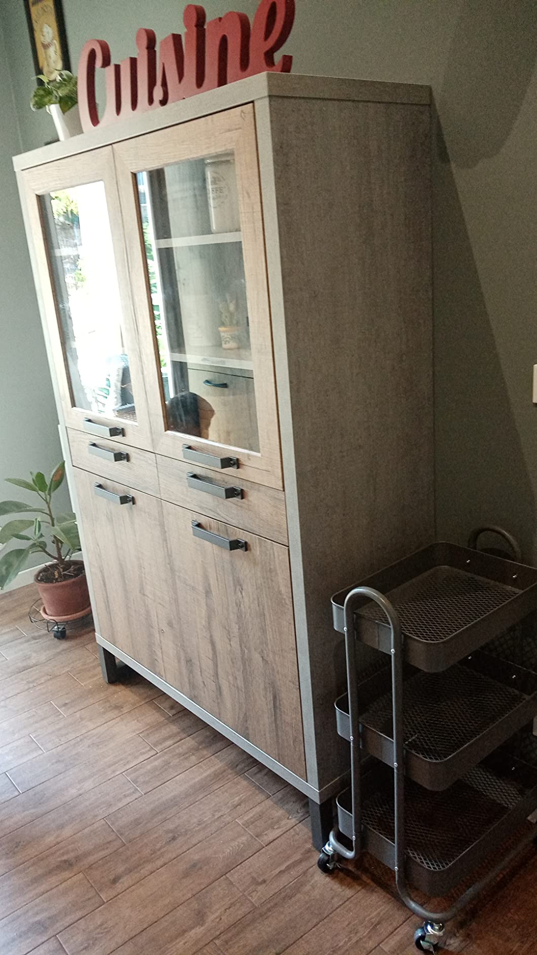 Amazon Basics Carrello 3 Ripiani con Ruote Rosa Antico Metallo