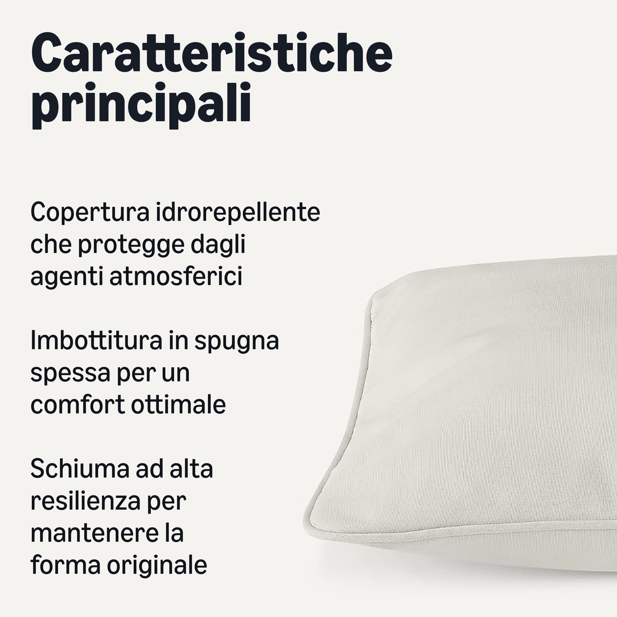 Amazon Basics Cuscino Sedia Giardino 55,9x55,9x7,6 cm Beige Singolo