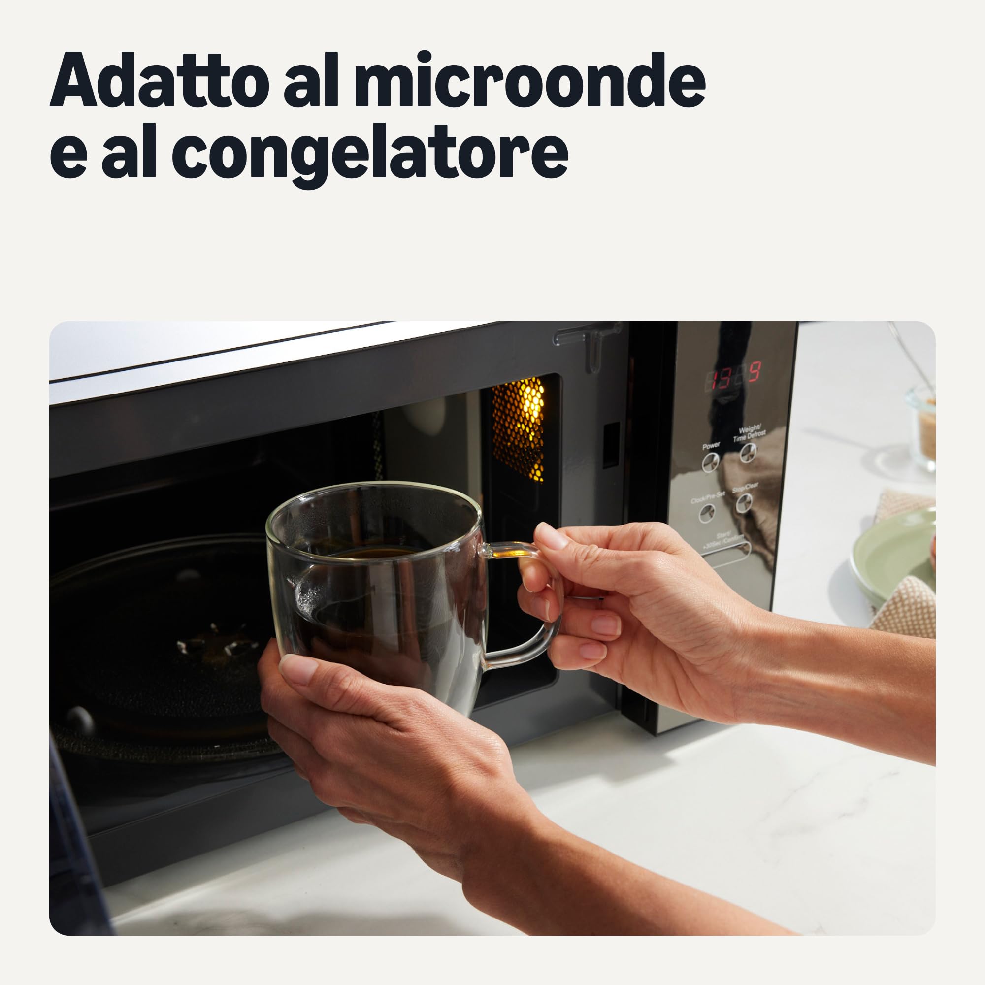 AmazonBasics Mug Vetro Doppia Parete Set 4pz 382ml