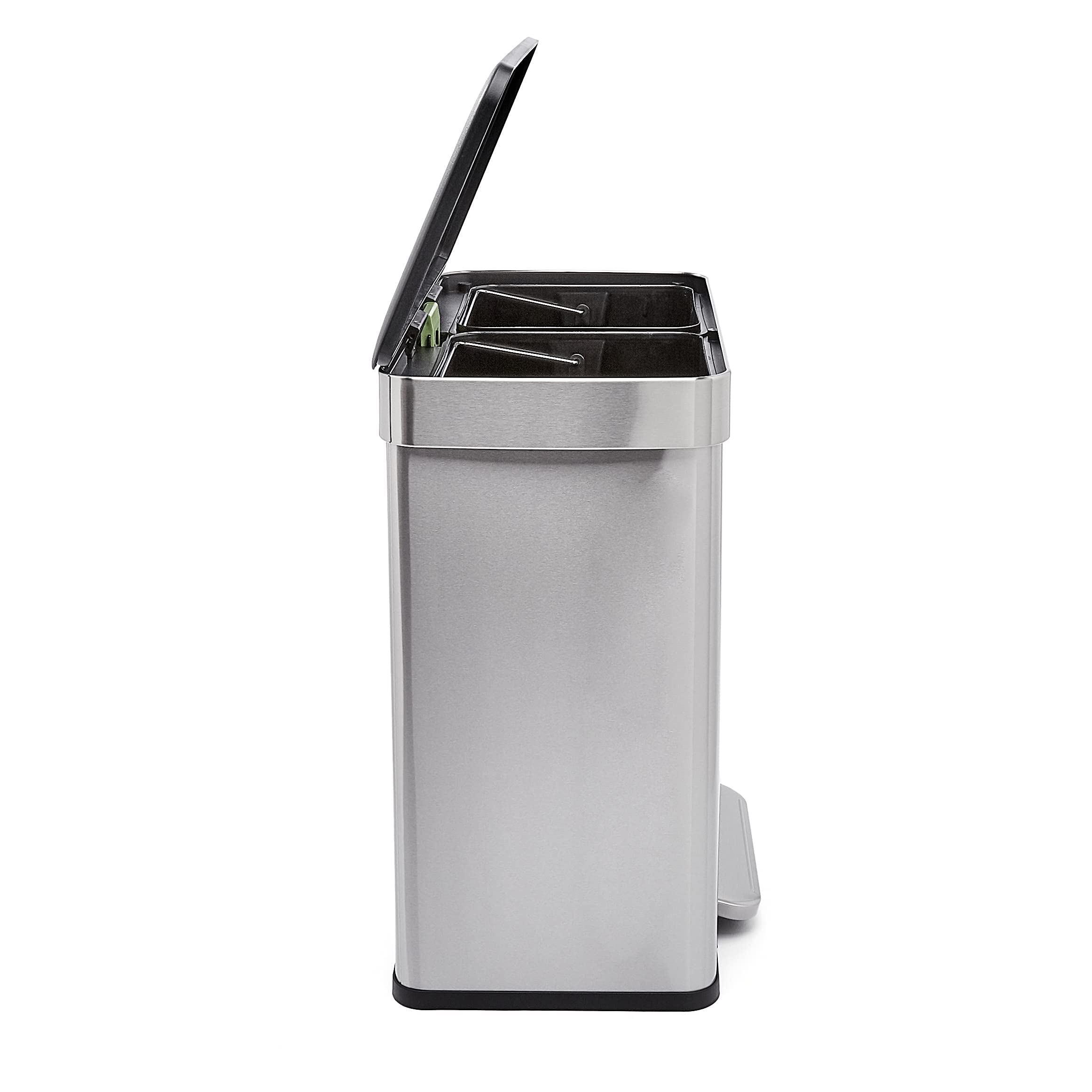 AmazonBasics Pattumiera 30+30L Doppia 60L Acciaio Inox