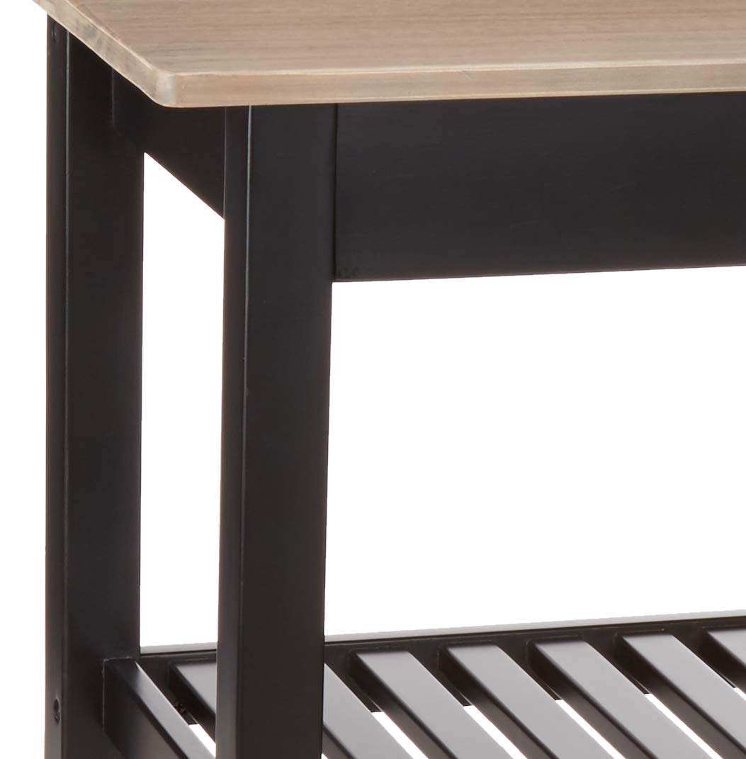 AmazonBasics Carrello da Cucina con Ruote Grigio Nero con Cassetto