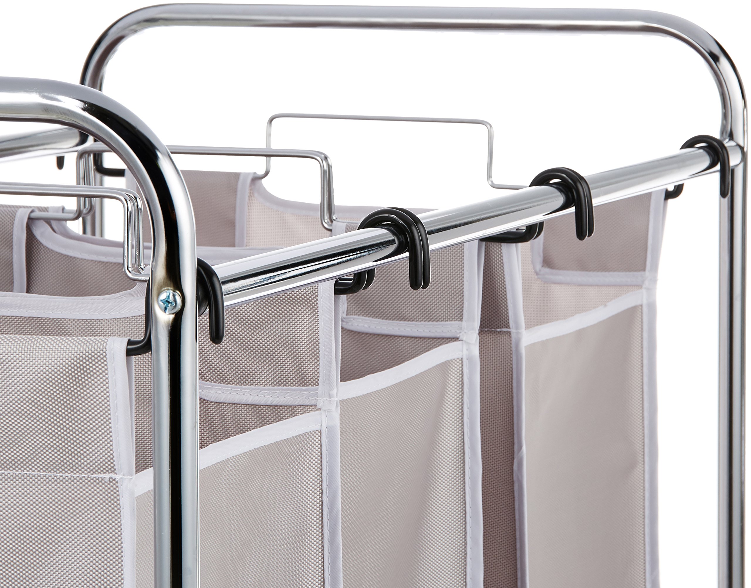 AmazonBasics carrello portabiancheria 3 sacchi 135L grigio