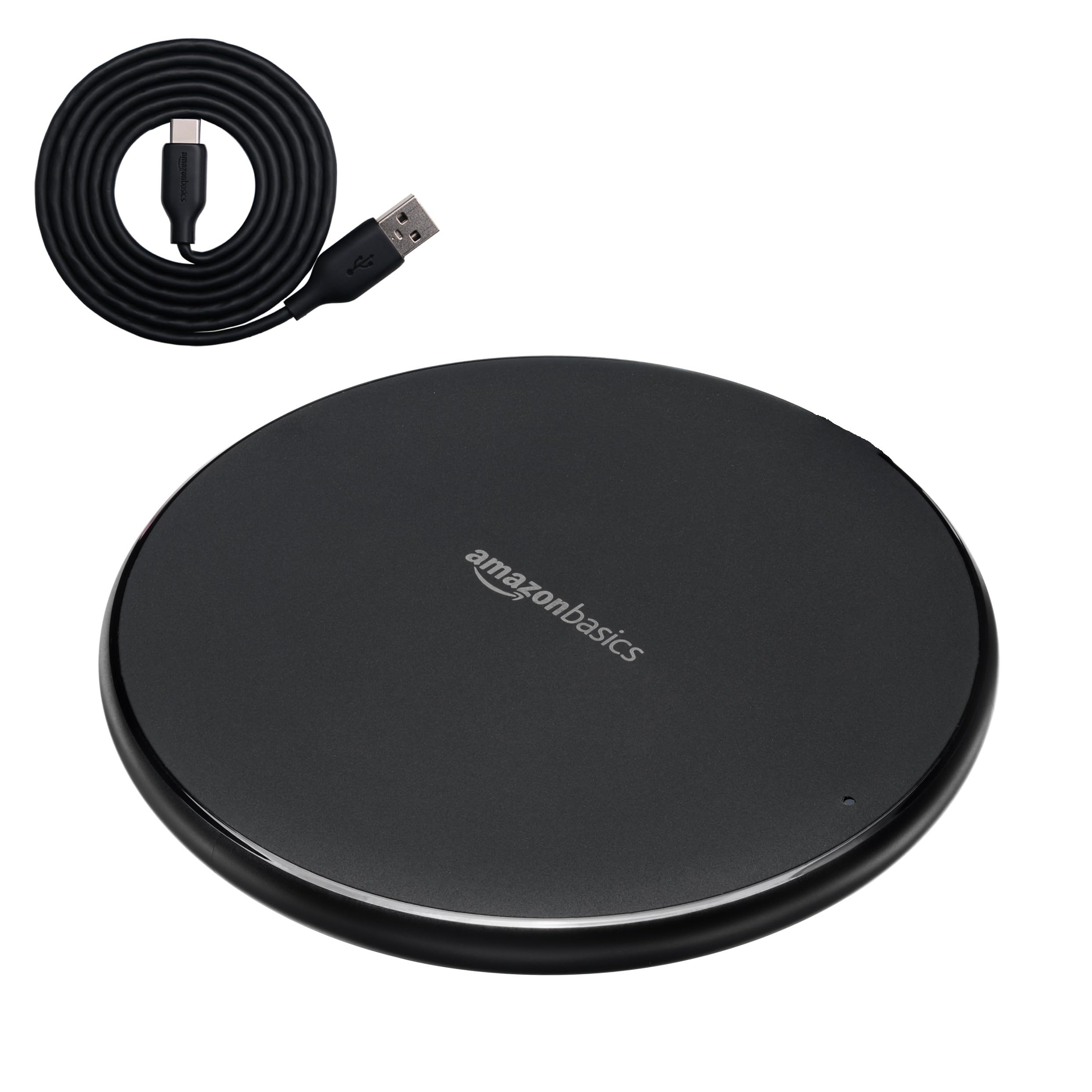 Amazon Basics Caricatore Wireless 15W Nero con Cavo USB