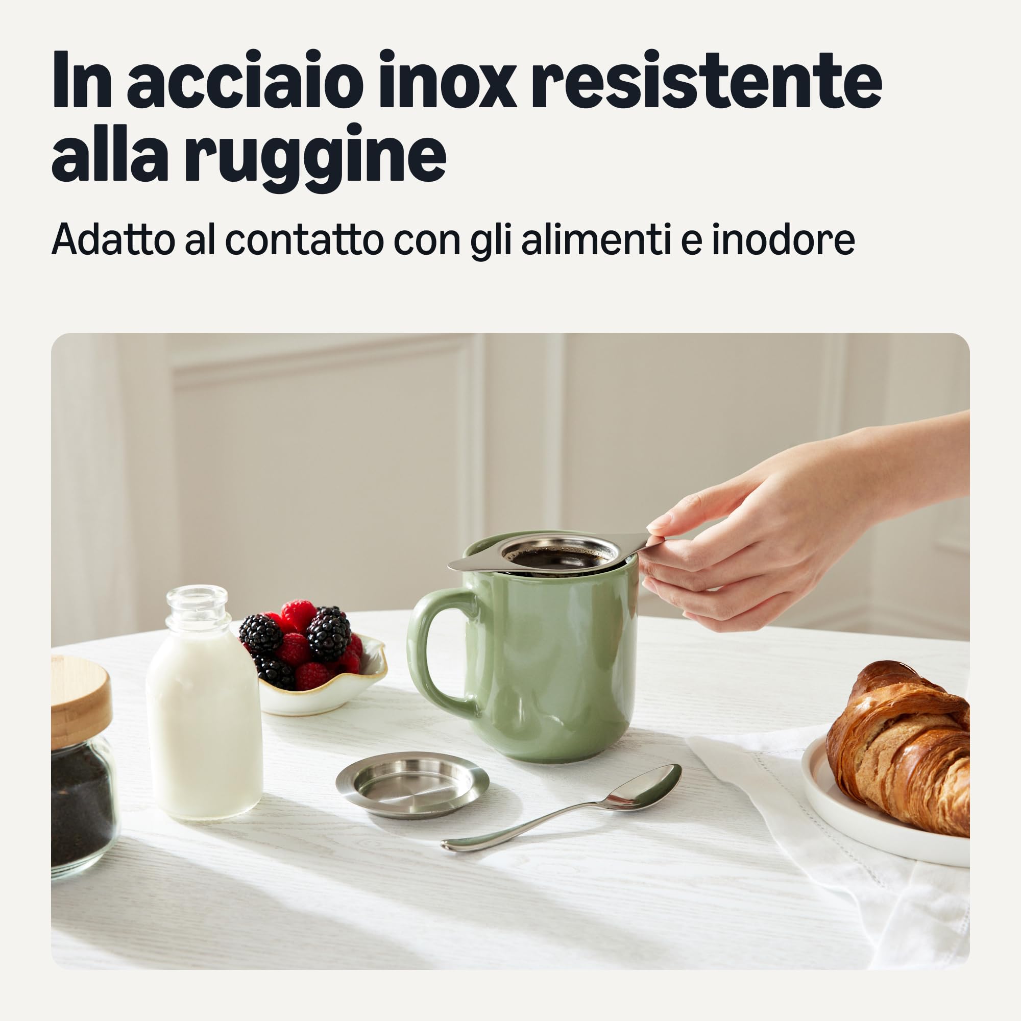 Amazon Basics infusore tè acciaio inox set 2 pezzi