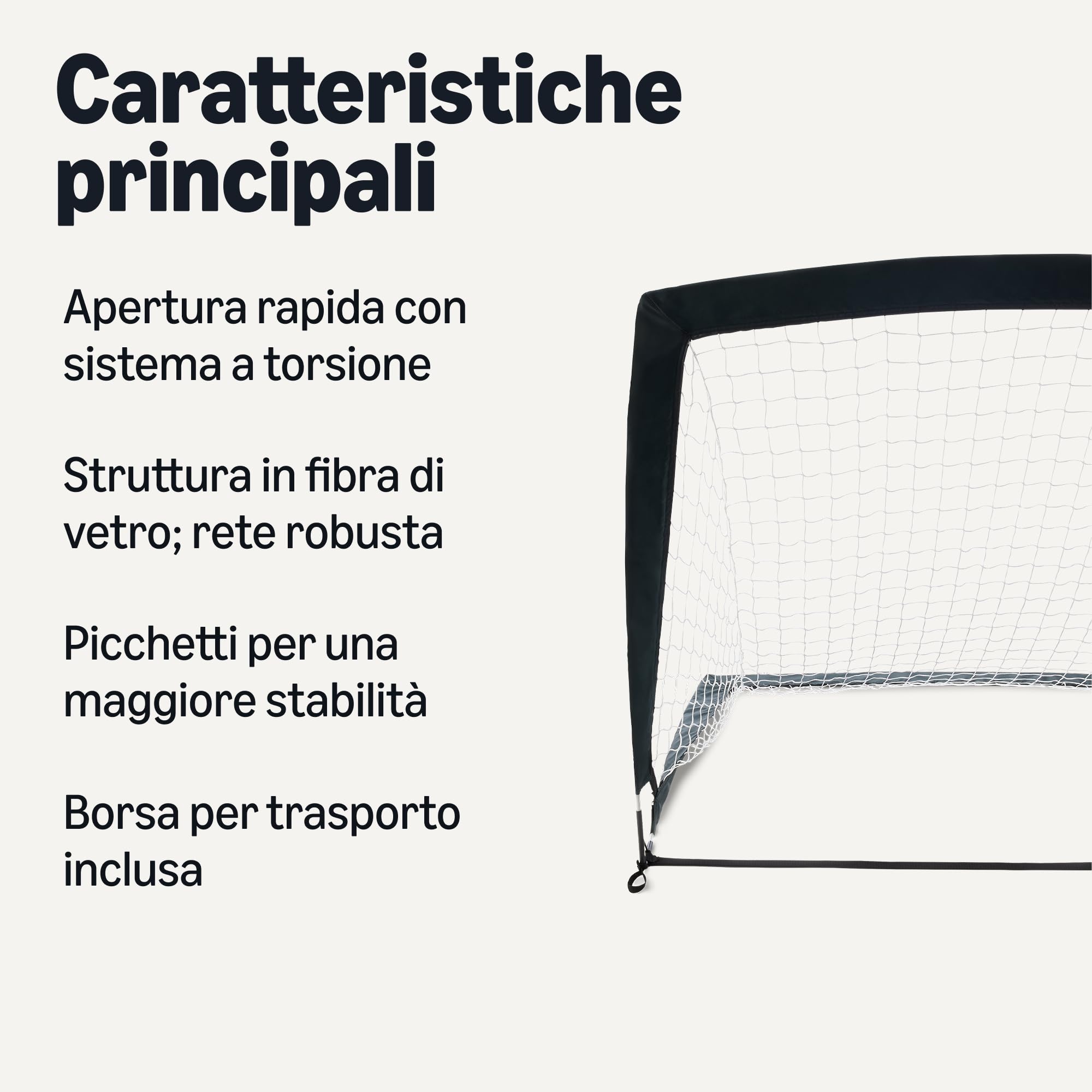 Amazon Basics Porte Calcio Pieghevoli 120x90cm Set 2 Pezzi