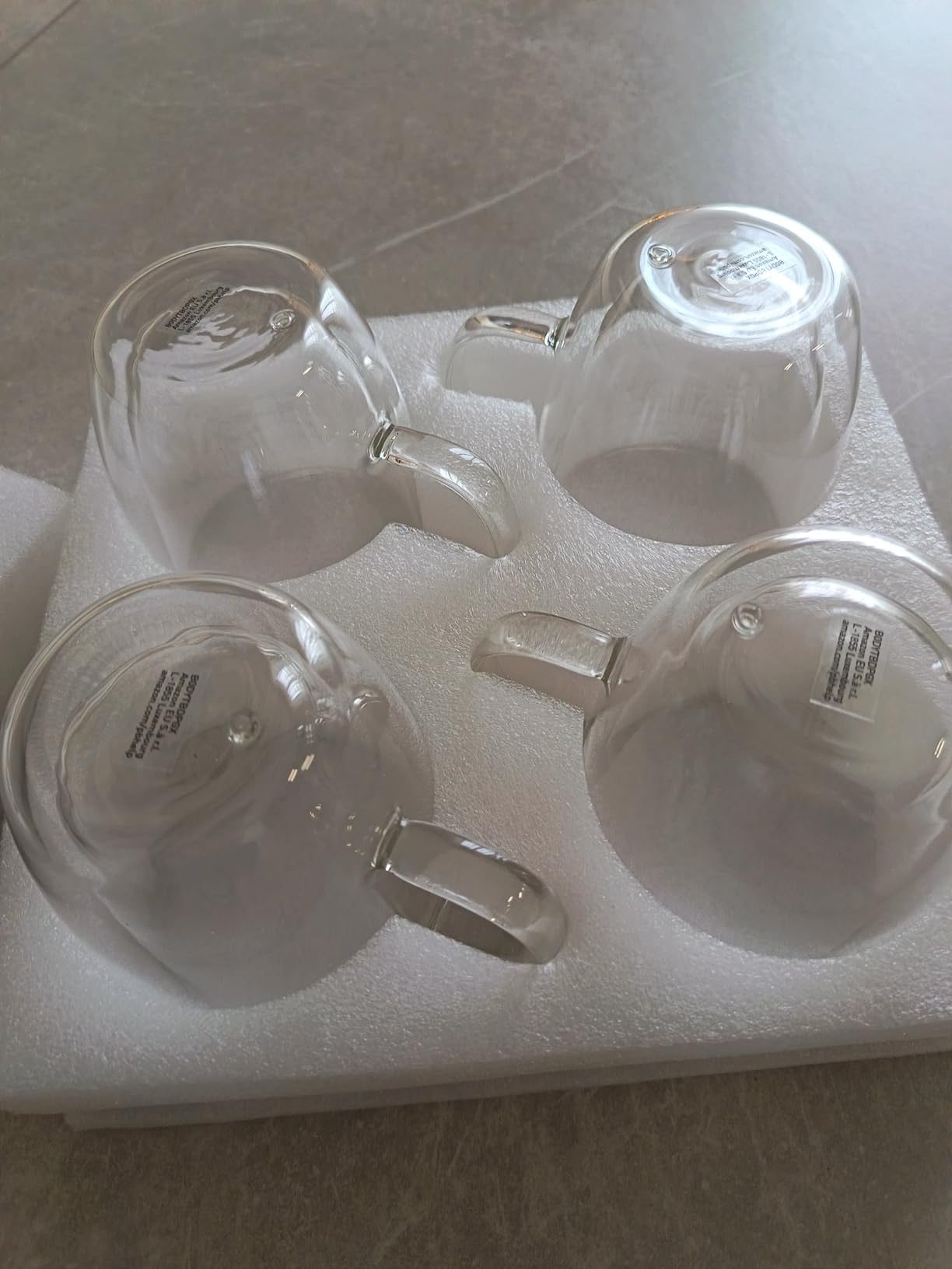AmazonBasics Mug Vetro Doppia Parete Set 4pz 382ml