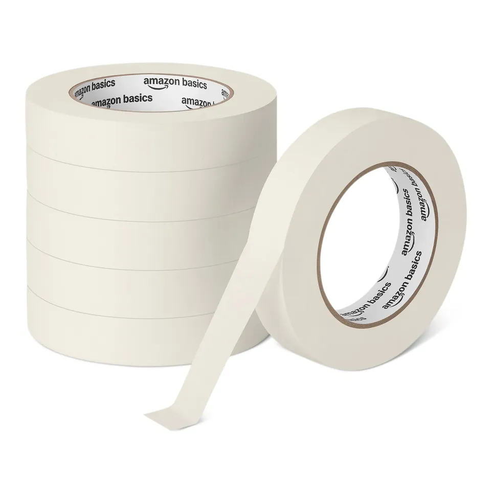 Amazon Basics nastro per mascheratura beige 2,4cm 6 rotoli