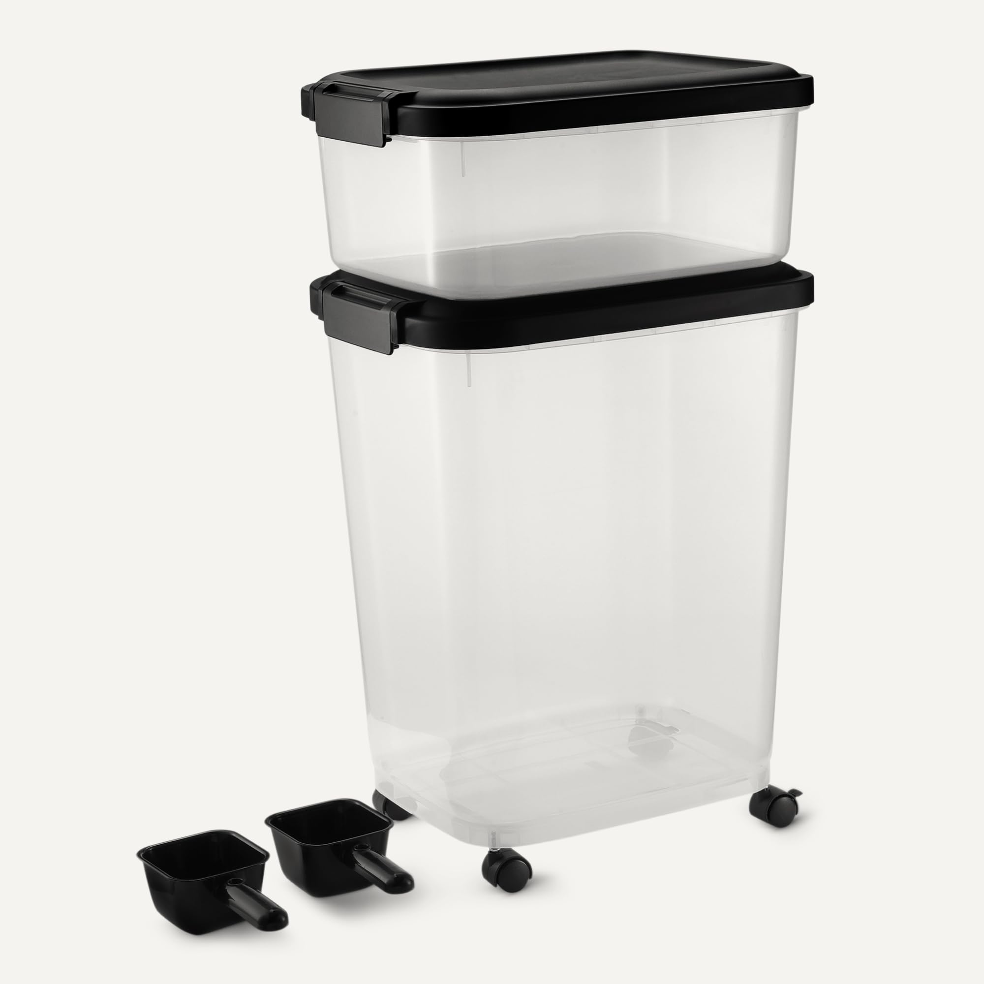 Amazon Basics Contenitori Cibo Animali 15,8+4,5 kg con Ruote